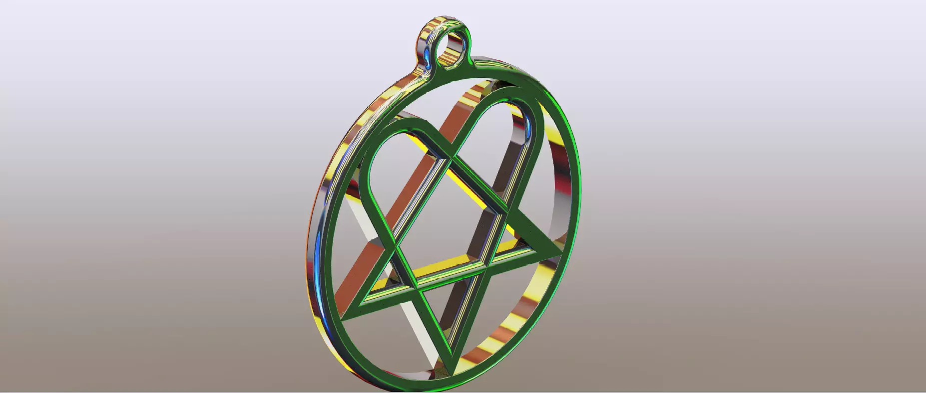 PENDANT pentagram in shape of heart 3D print model