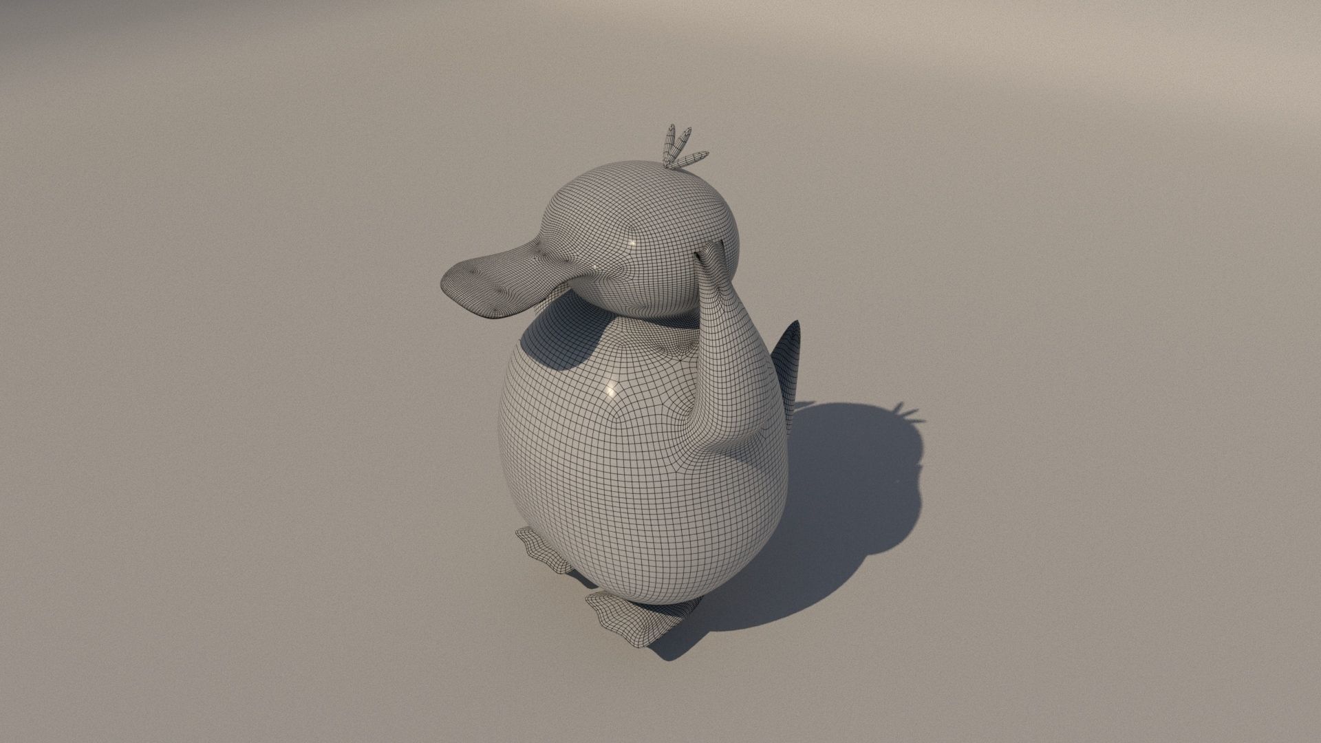 Psyduck cartoon duck Low-poly 3D model_5