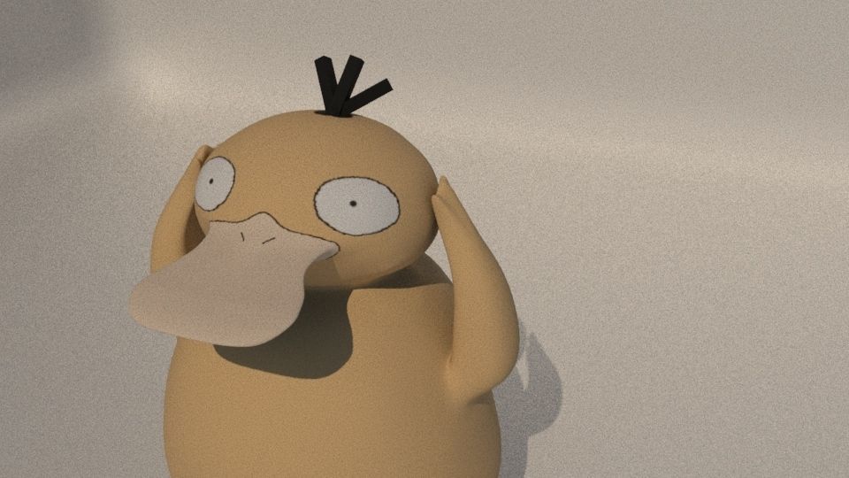 Psyduck cartoon duck Low-poly 3D model_6