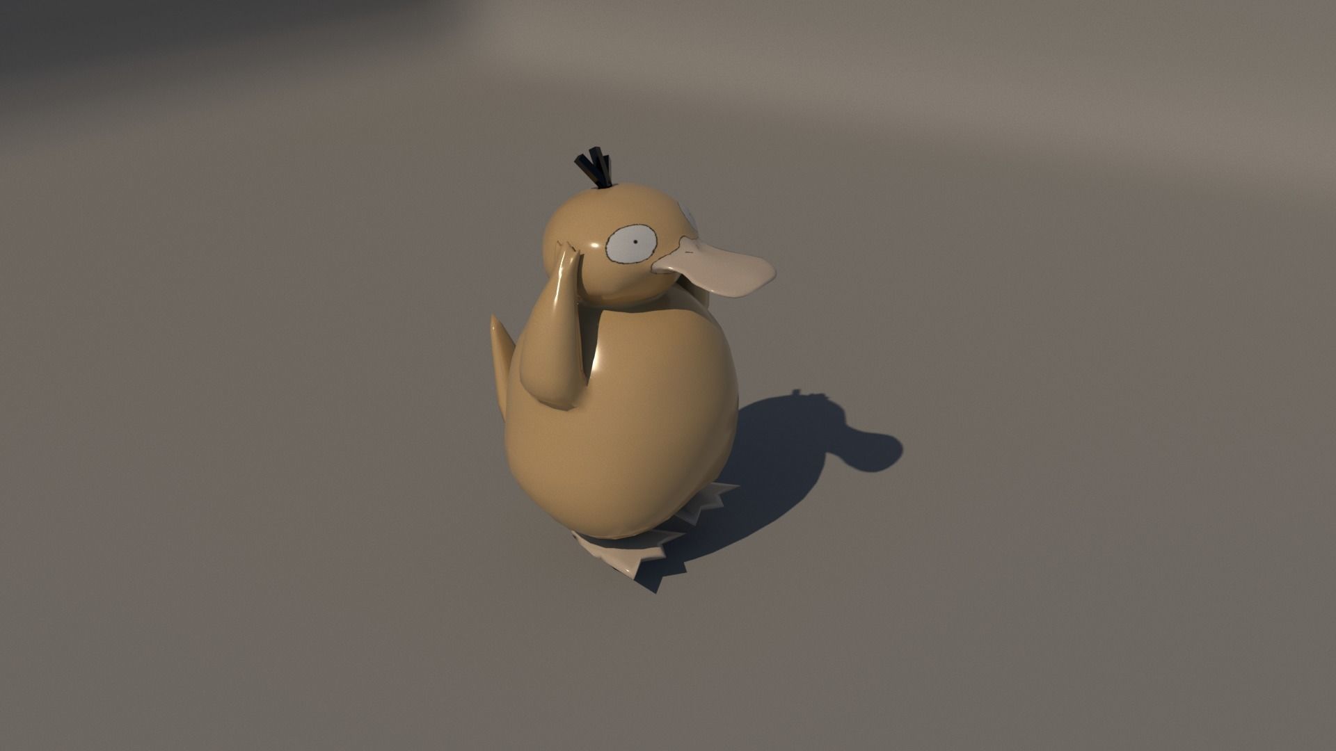 Psyduck cartoon duck Low-poly 3D model_2