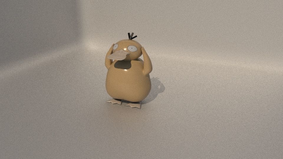 Psyduck cartoon duck Low-poly 3D model_7