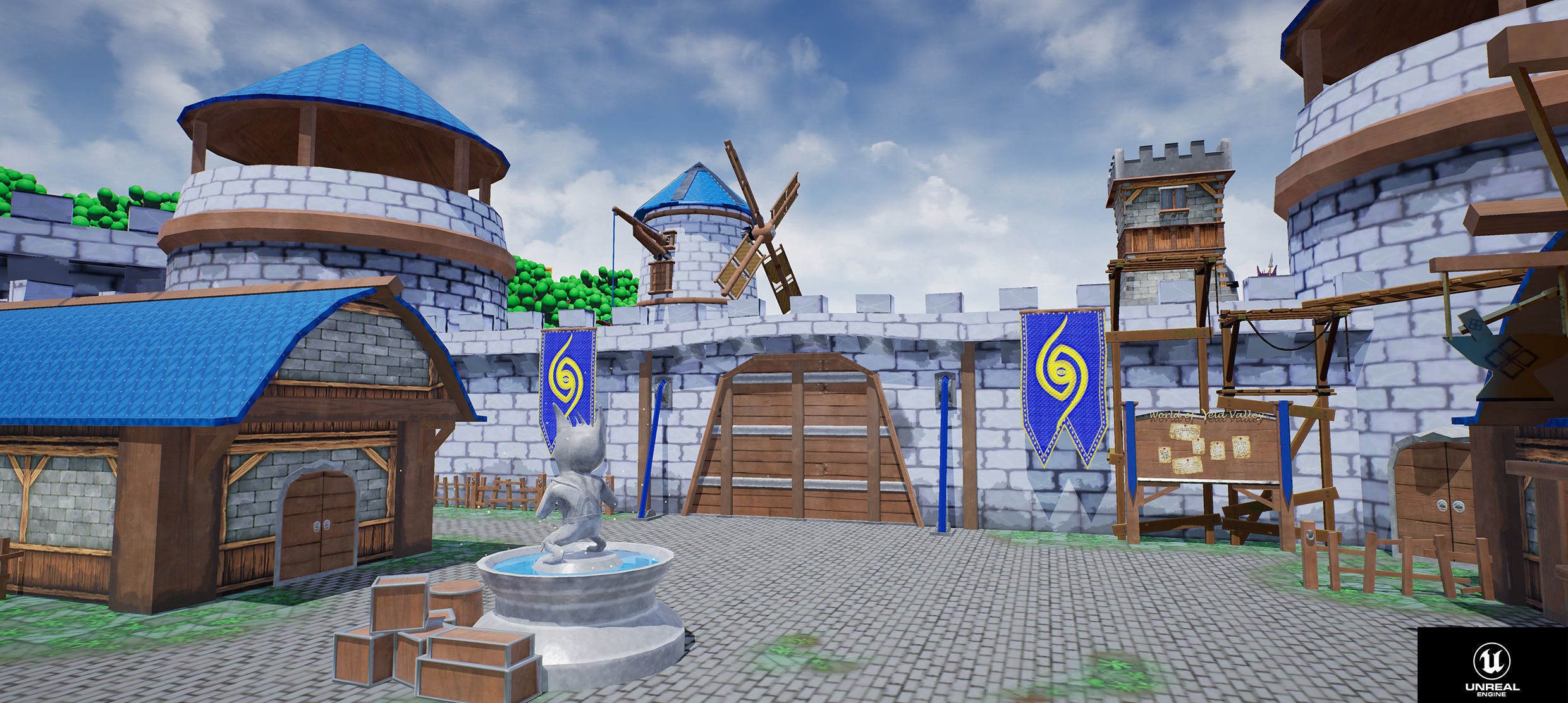 Cartoon Castle For Mobile Game - Pack 02 Low-poly 3D model_4