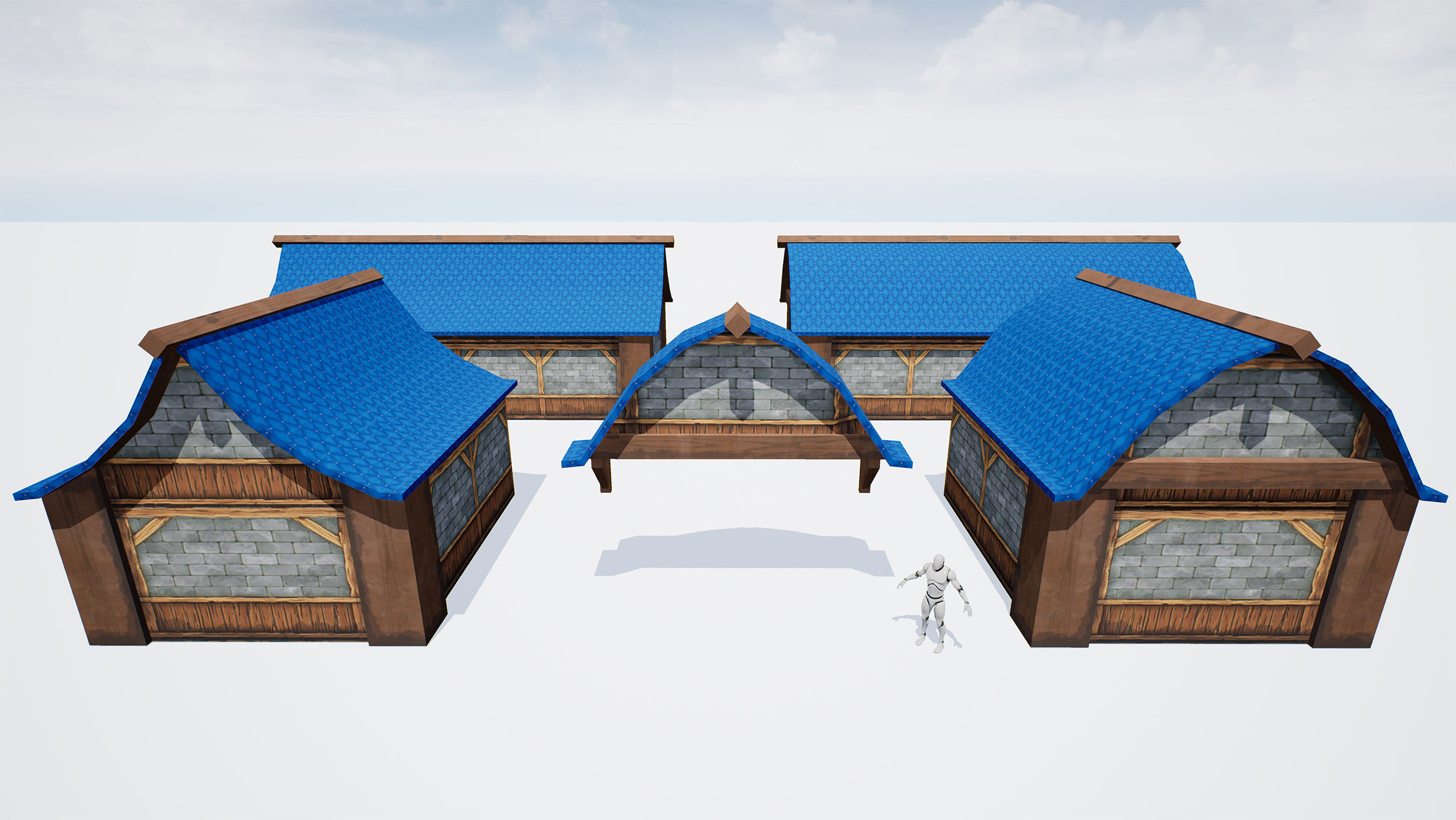 Cartoon Castle For Mobile Game - Pack 02 Low-poly 3D model_2