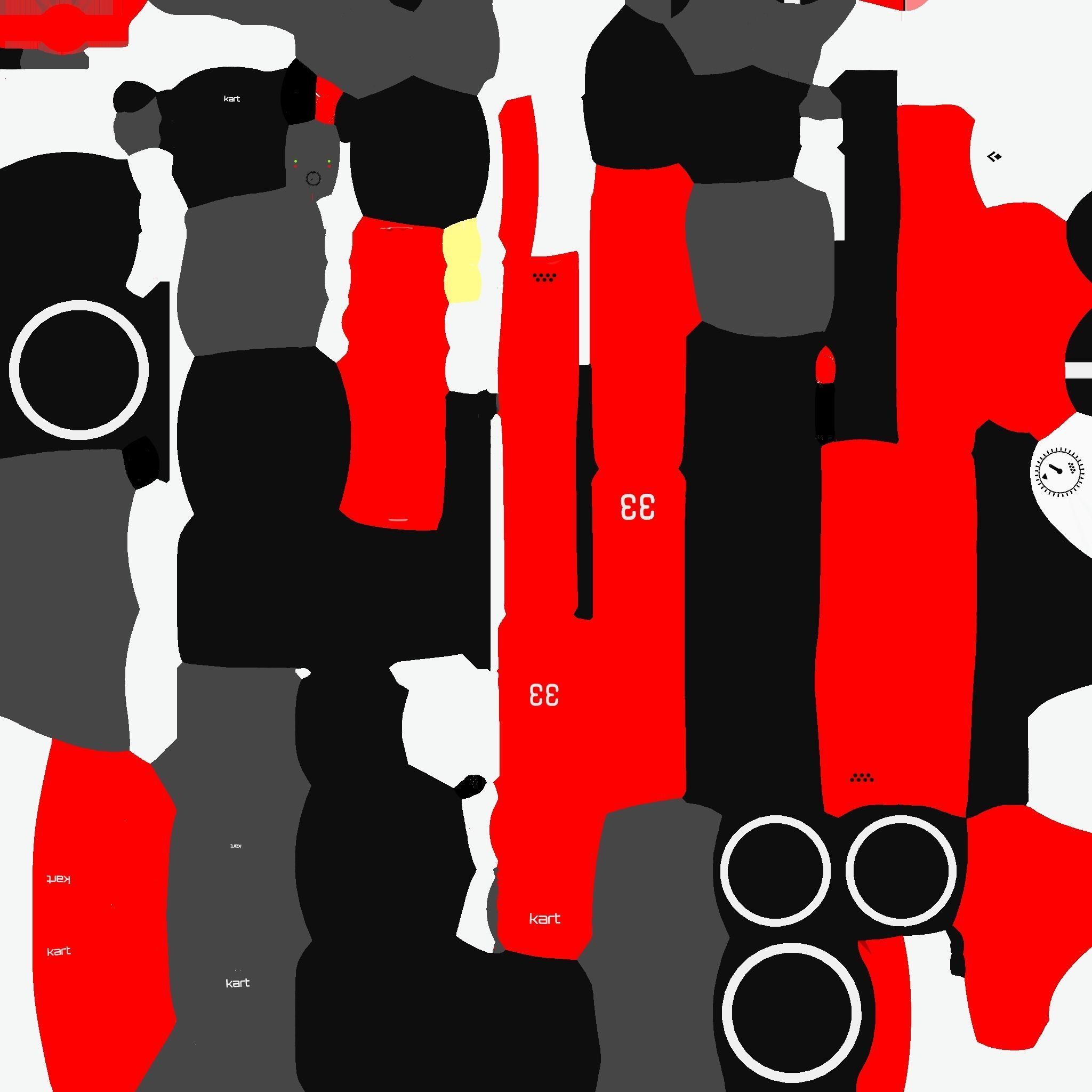 Cartoon Kart E01 Red - Vehicle Racing Design Low-poly 3D model_19