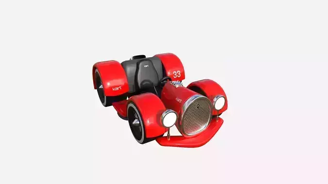 Cartoon Kart E01 Red - Vehicle Racing Design Low-poly 3D model