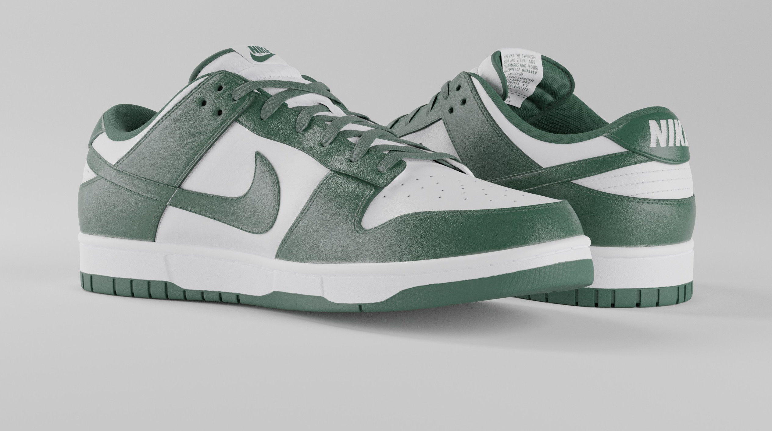 Nike Dunk Low Michigan State  Low-poly 3D model_40