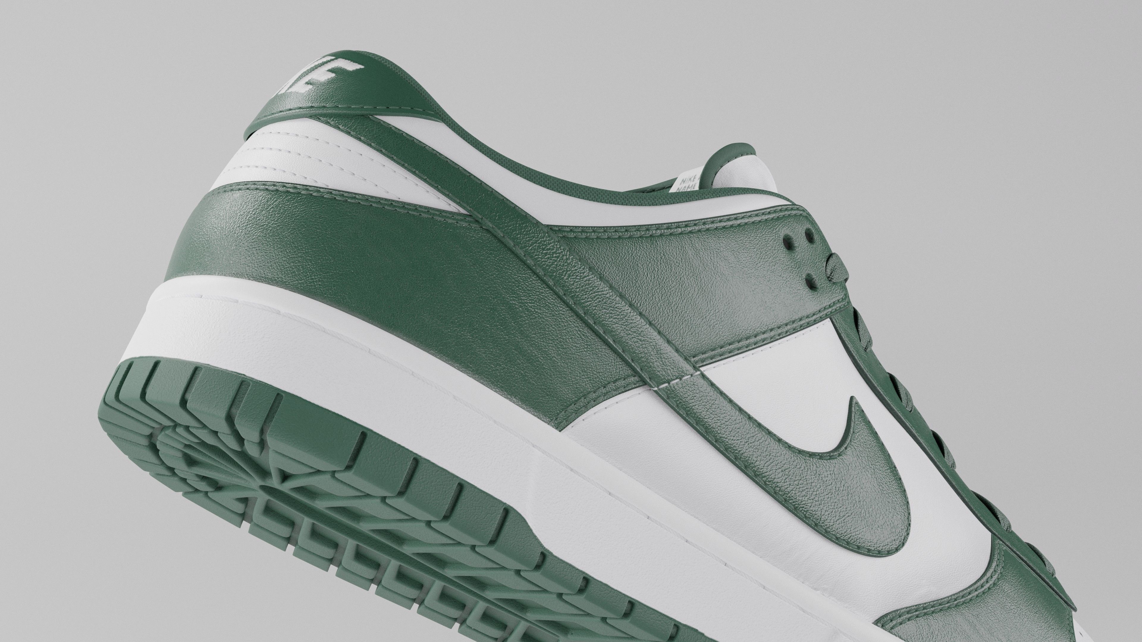 Nike Dunk Low Michigan State  Low-poly 3D model_1