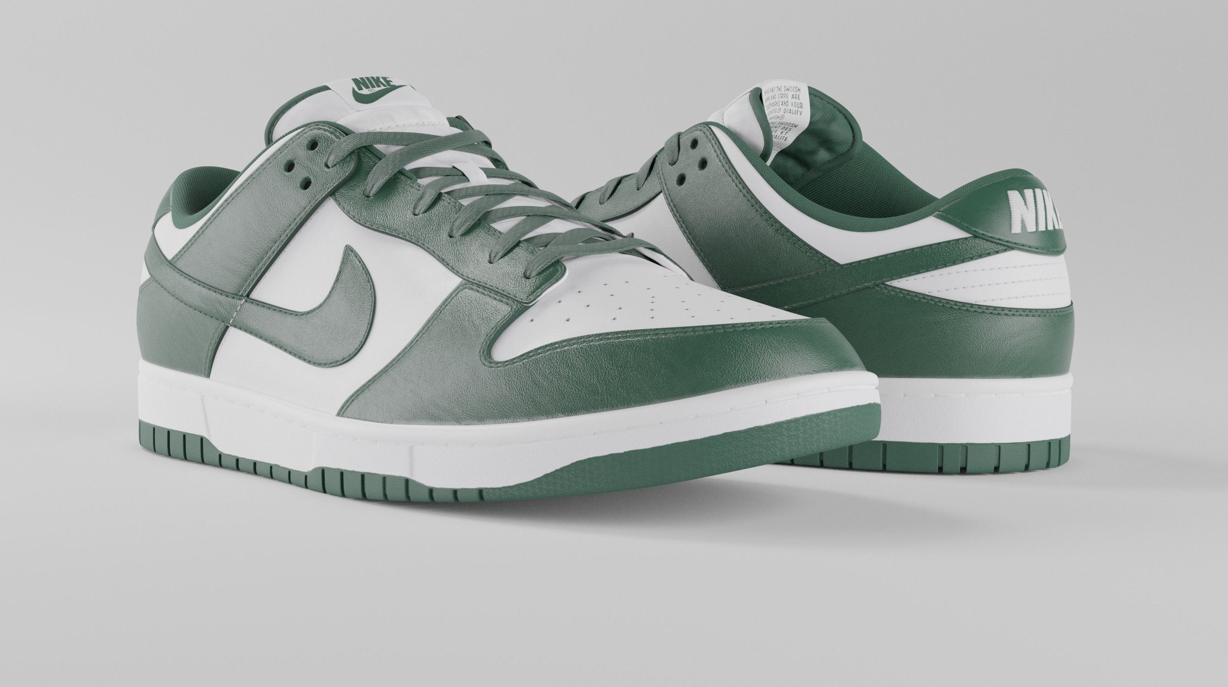 Nike Dunk Low Michigan State  Low-poly 3D model_9