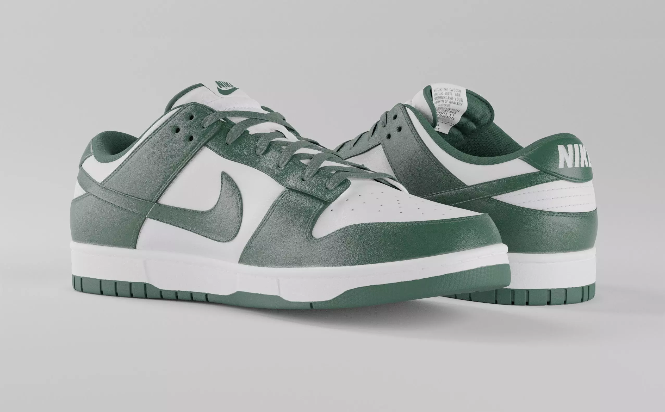 Nike Dunk Low Michigan State  Low-poly 3D model_0