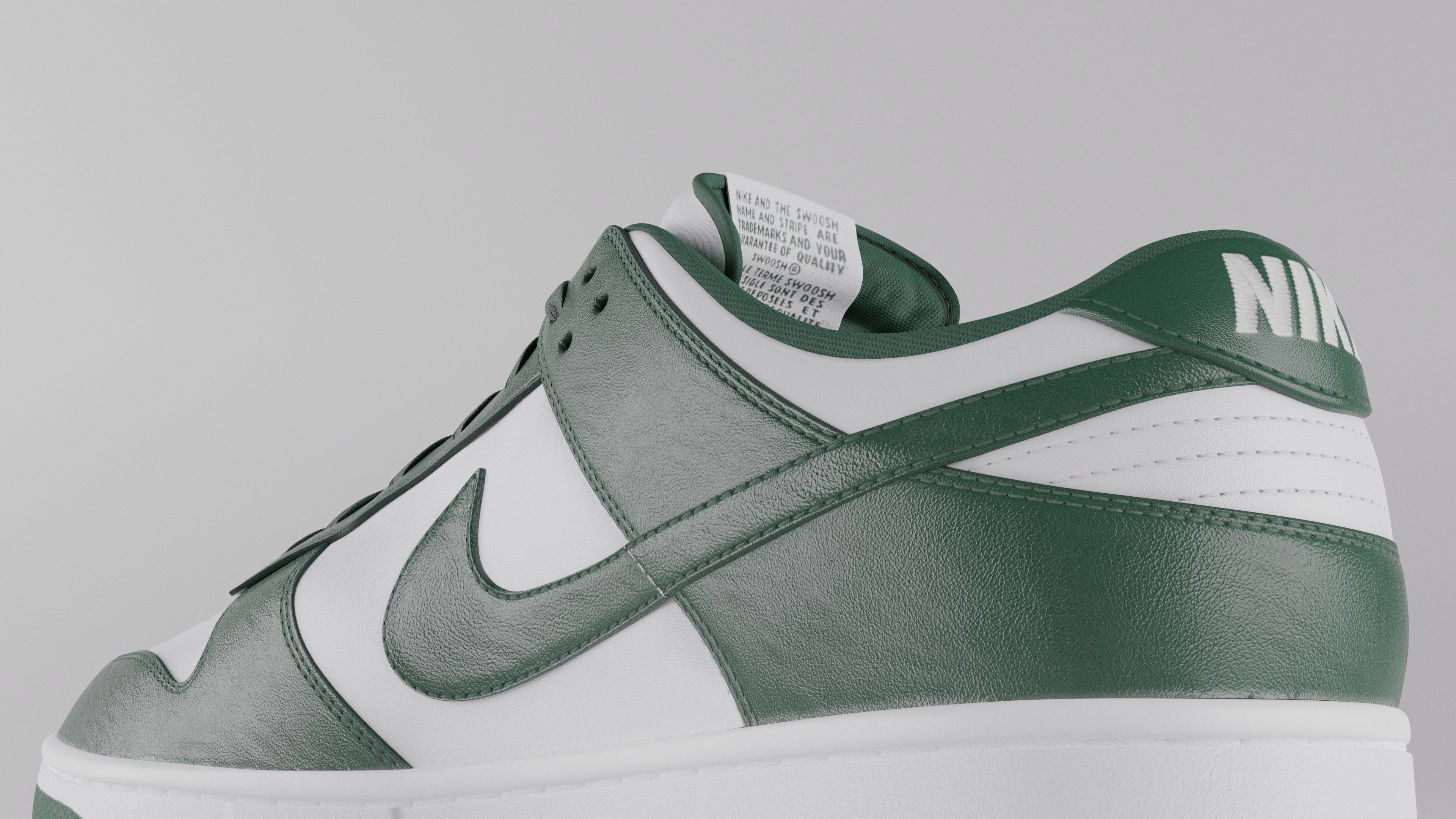 Nike Dunk Low Michigan State  Low-poly 3D model_20