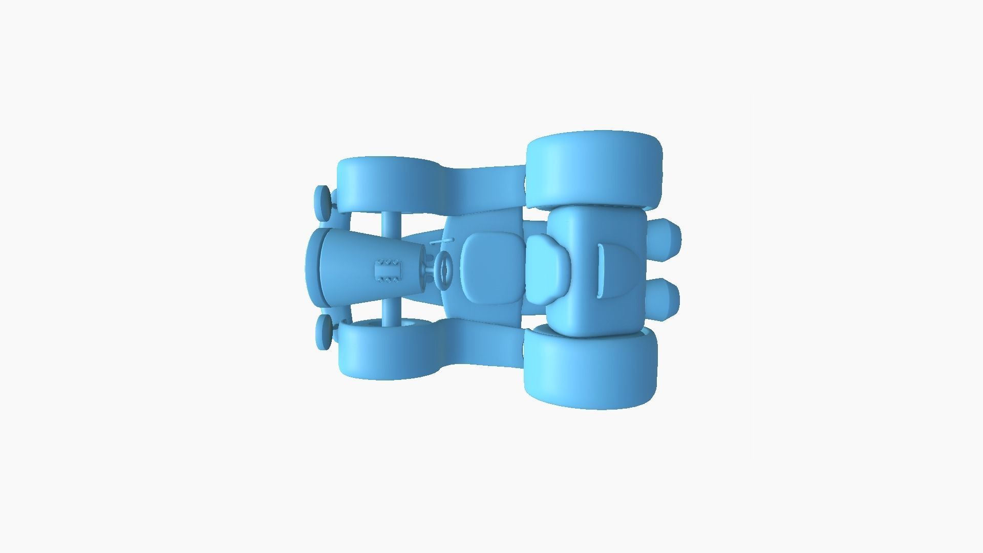 Cartoon Kart E03 Yellow - Vehicle Racing Design Low-poly 3D model_9