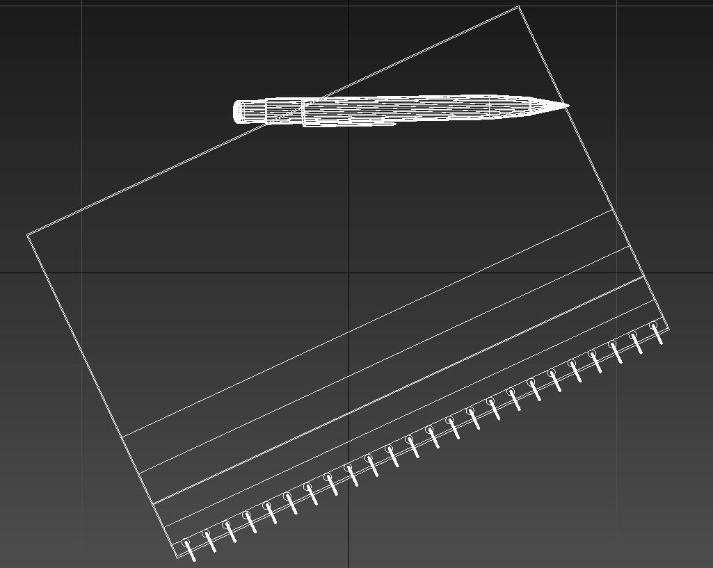 Notebook with pen 3D model_10