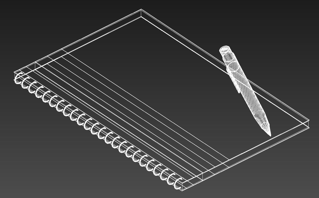 Notebook with pen 3D model_14