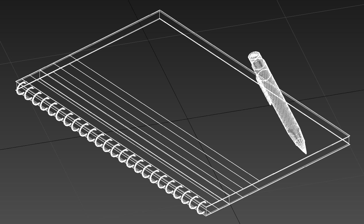 Notebook with pen 3D model_13