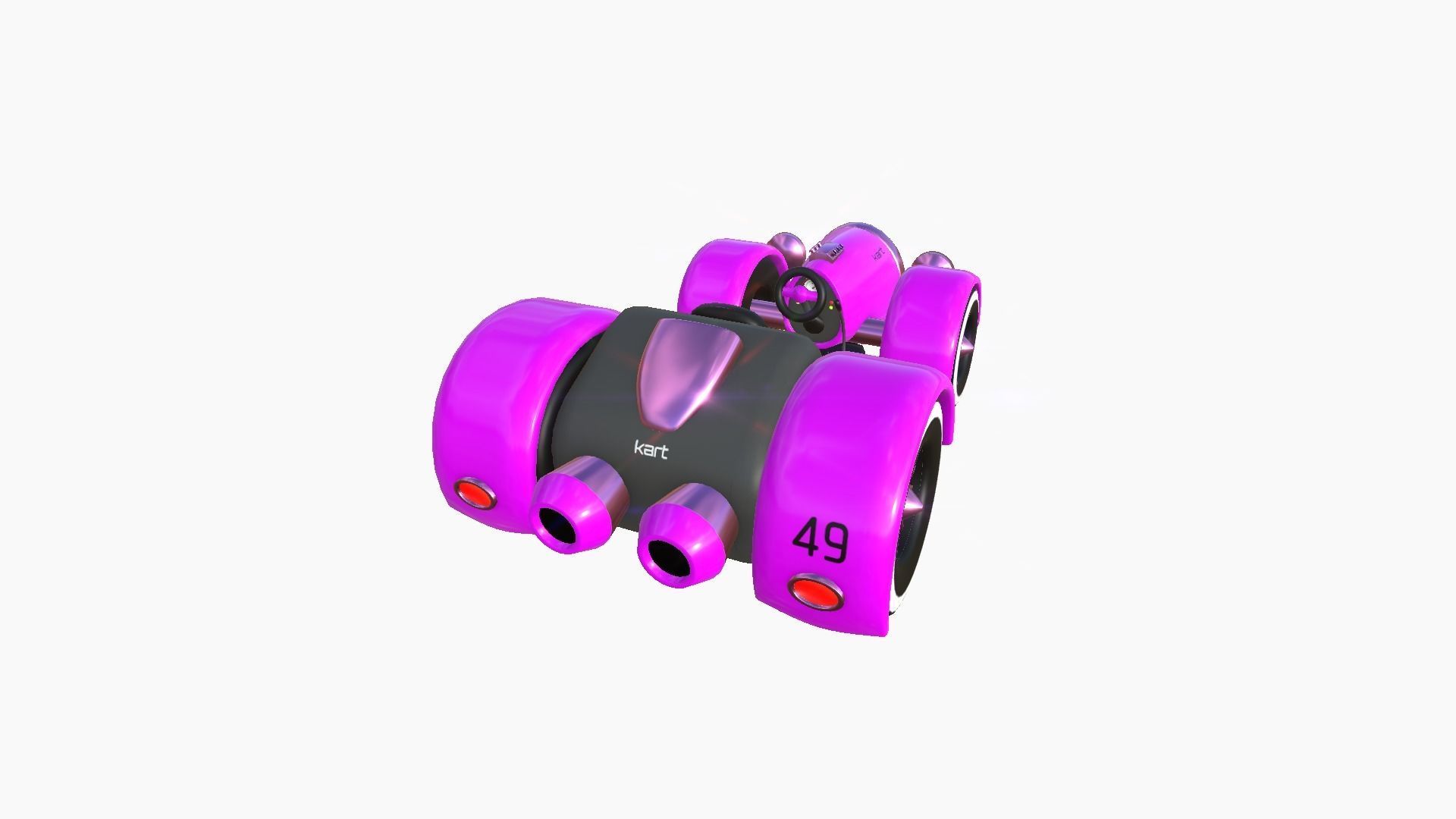 Cartoon Kart E05 Pink - Vehicle Racing Design Low-poly 3D model_3