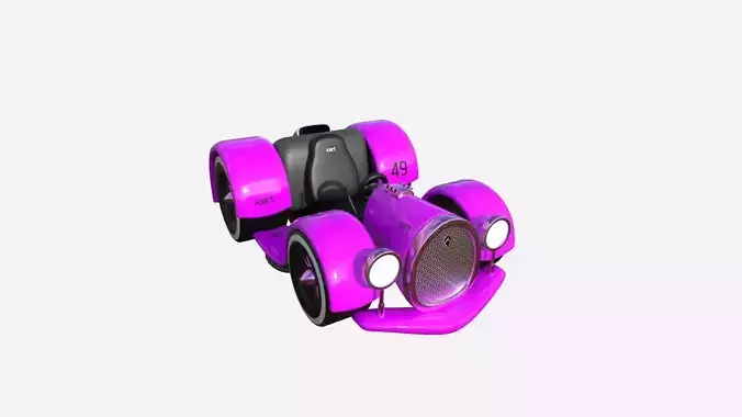 Cartoon Kart E05 Pink - Vehicle Racing Design Low-poly 3D model