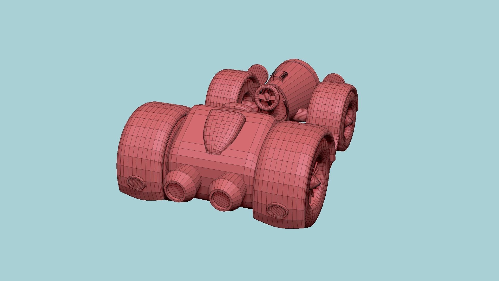 Cartoon Kart E05 Pink - Vehicle Racing Design Low-poly 3D model_17