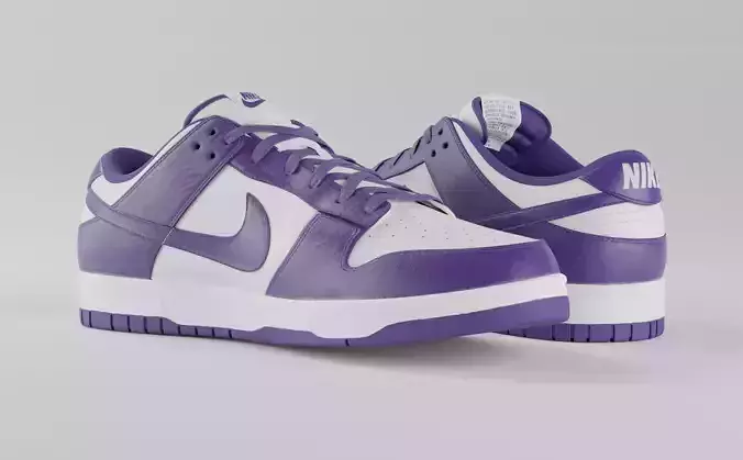 Nike Dunk Low Court Purple Low-poly 3D model