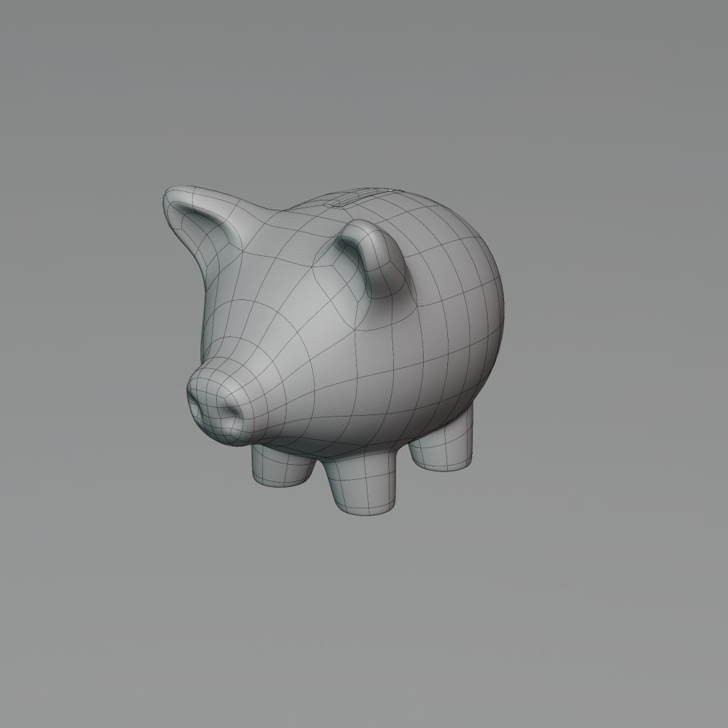 Piggy Bank low poly 3D model PBR 3D model_16