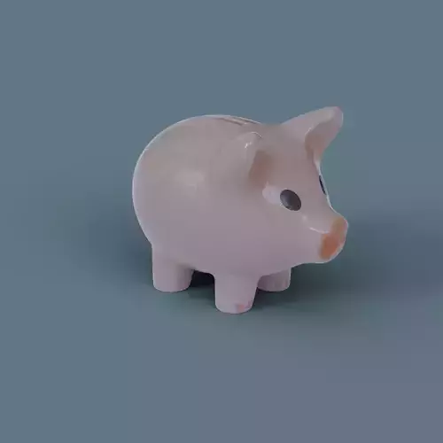 Piggy Bank low poly 3D model PBR