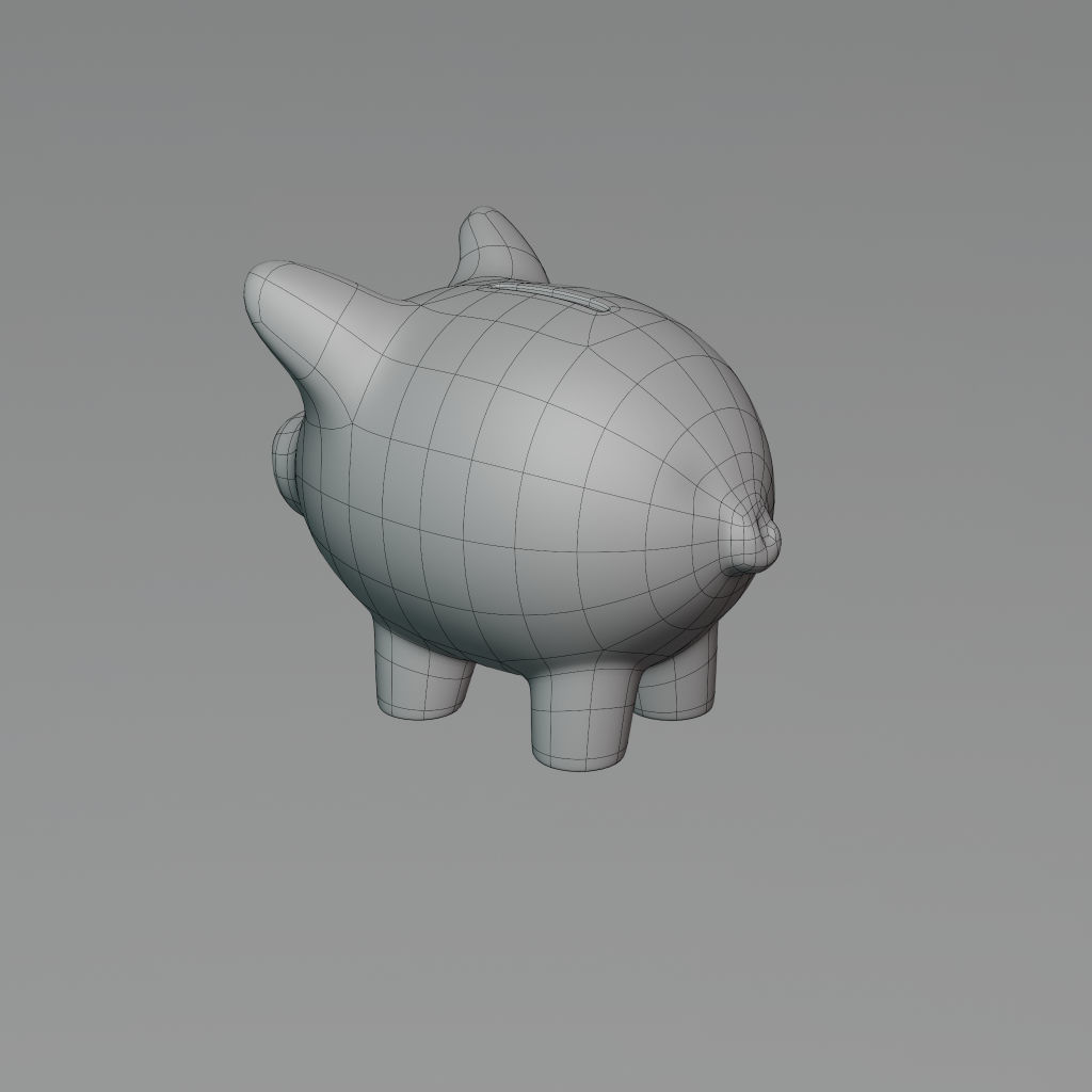 Piggy Bank low poly 3D model PBR 3D model_14