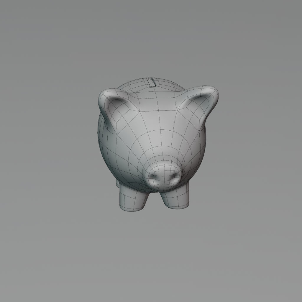 Piggy Bank low poly 3D model PBR 3D model_17