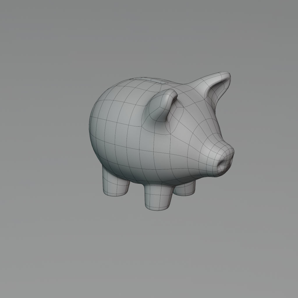 Piggy Bank low poly 3D model PBR 3D model_10