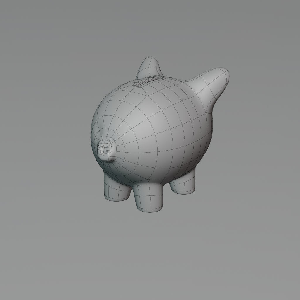 Piggy Bank low poly 3D model PBR 3D model_12