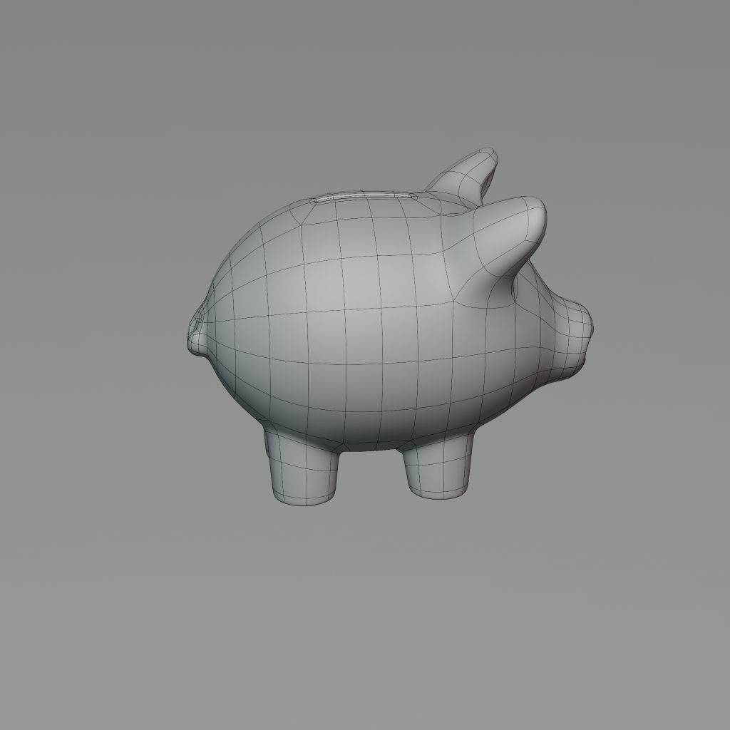 Piggy Bank low poly 3D model PBR 3D model_11
