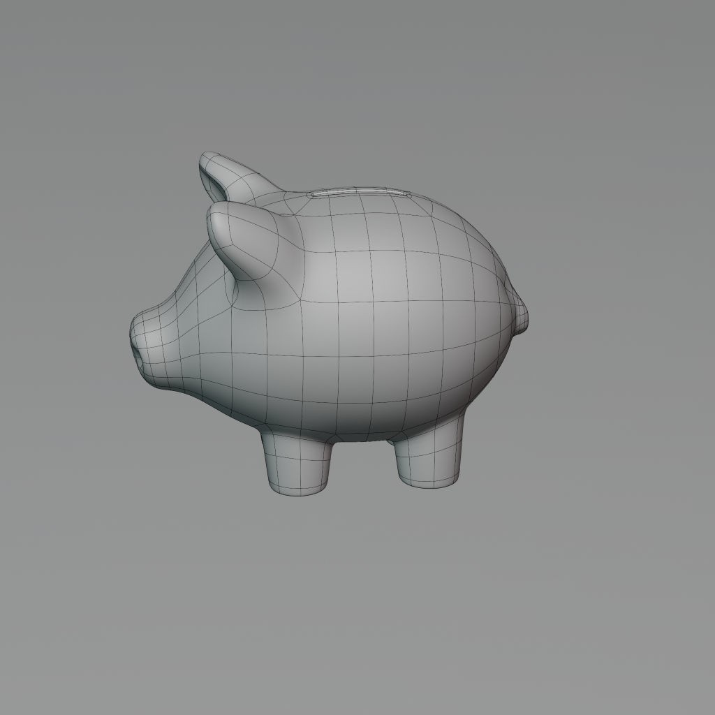 Piggy Bank low poly 3D model PBR 3D model_15
