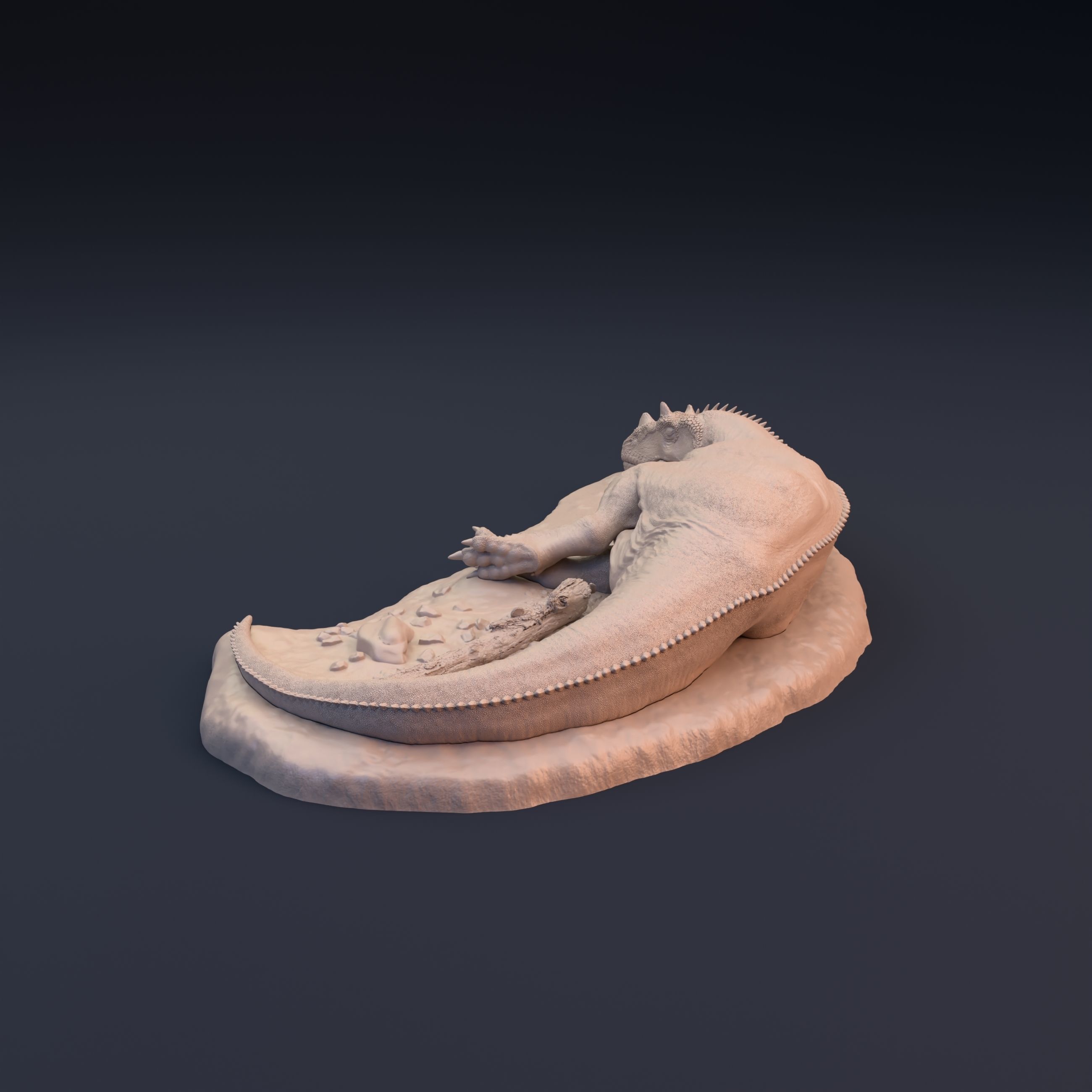 Ceratosaurus sleeping 3D print model_5