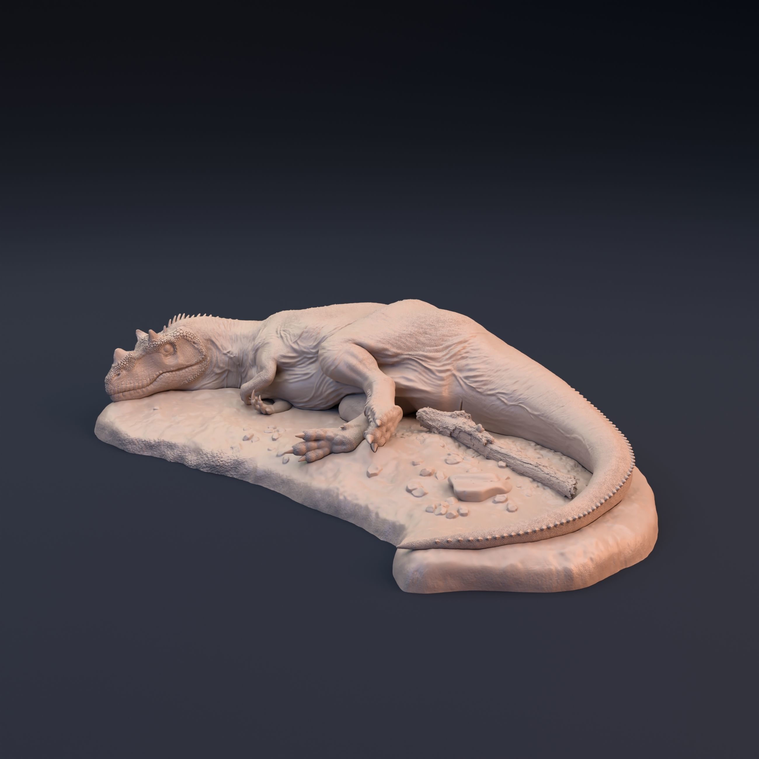 Ceratosaurus sleeping 3D print model_3