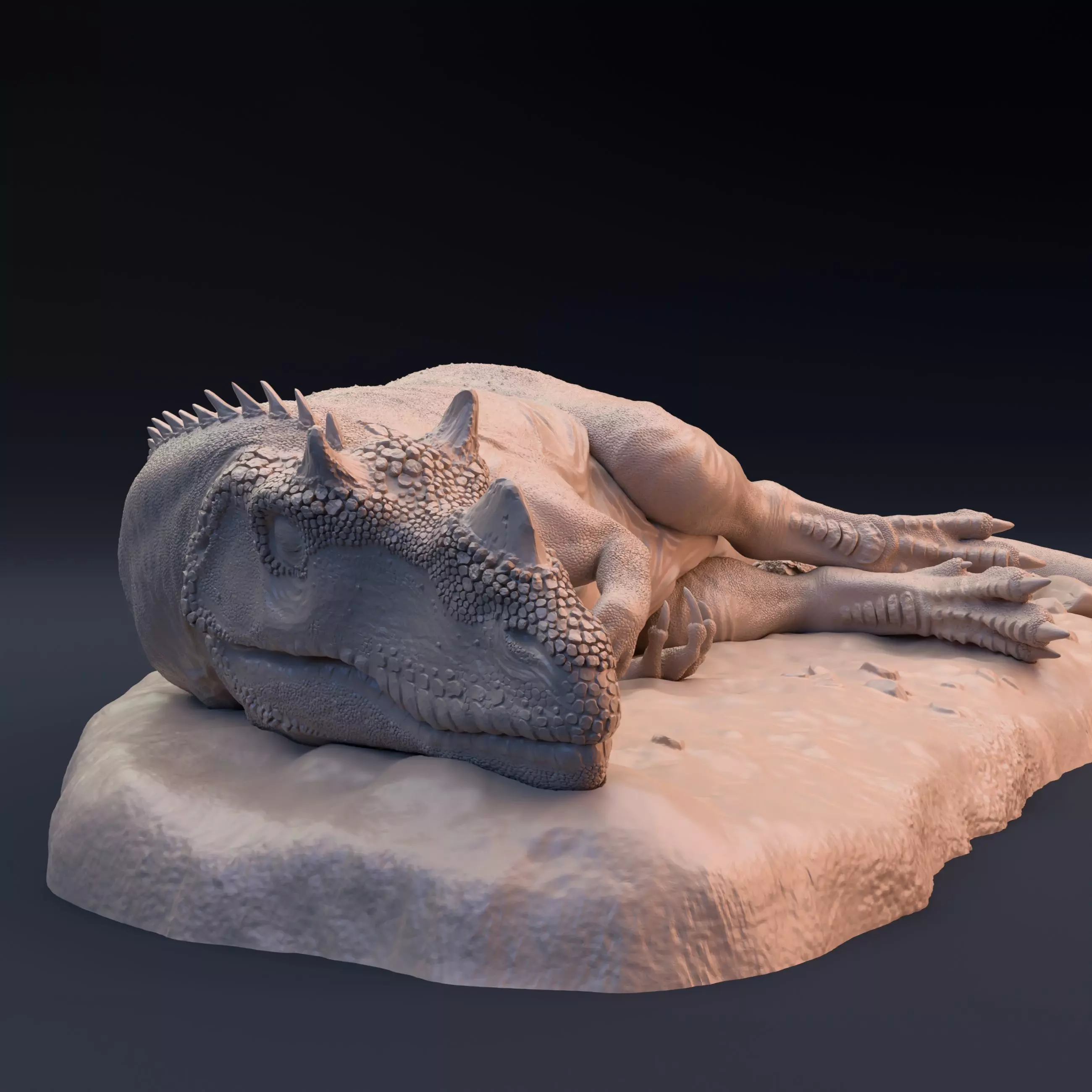 Ceratosaurus sleeping 3D print model_0