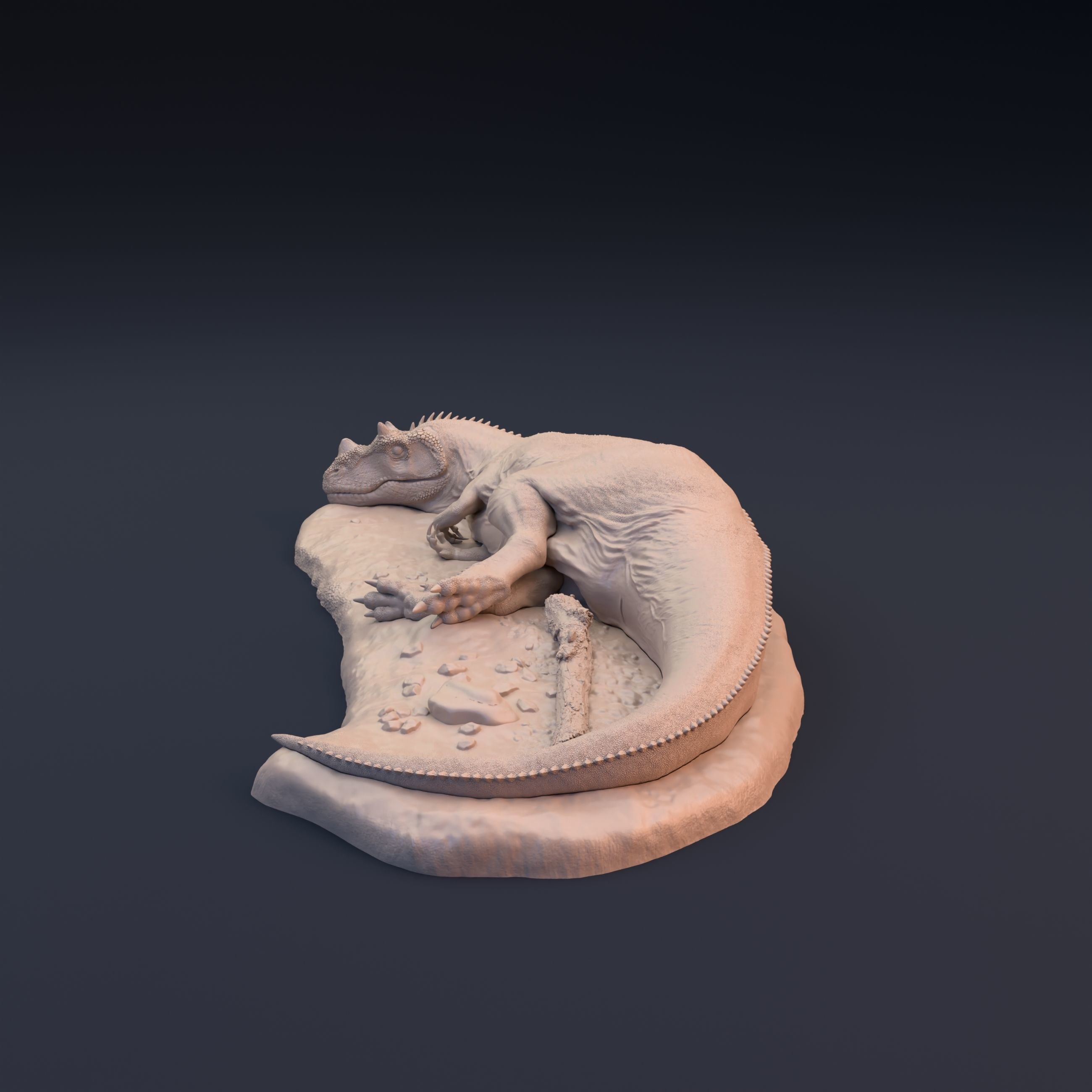 Ceratosaurus sleeping 3D print model_4
