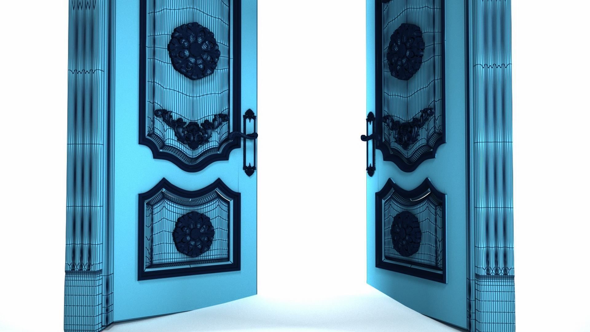 Double door 3D model_8