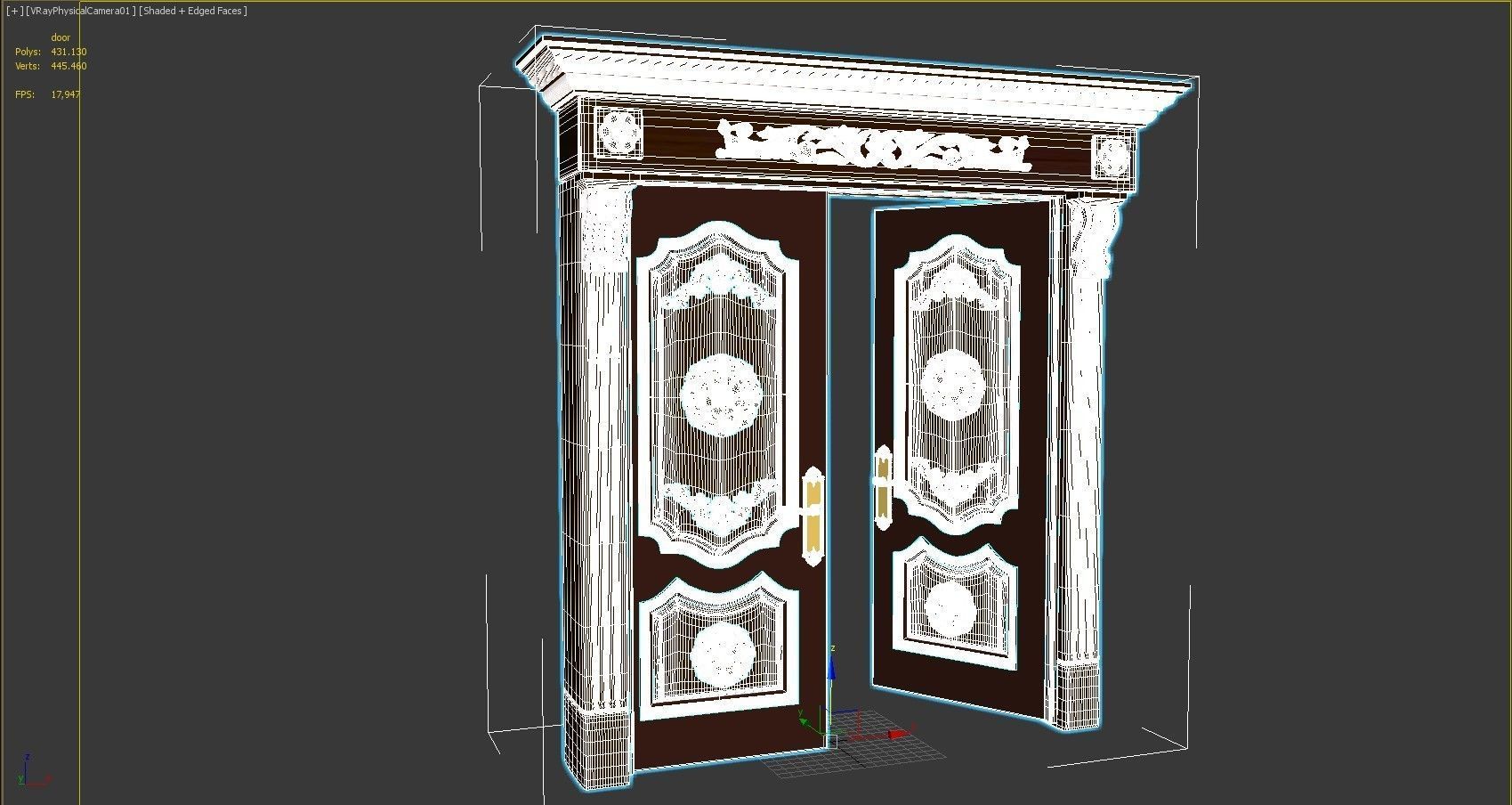 Double door 3D model_9