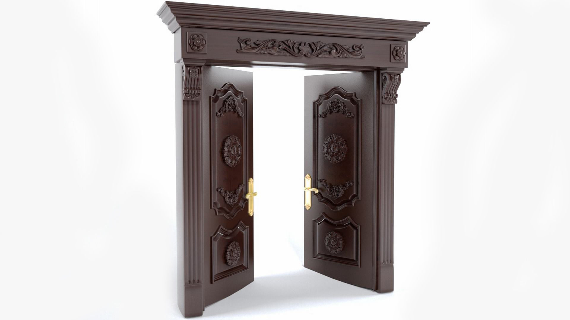 Double door 3D model_2