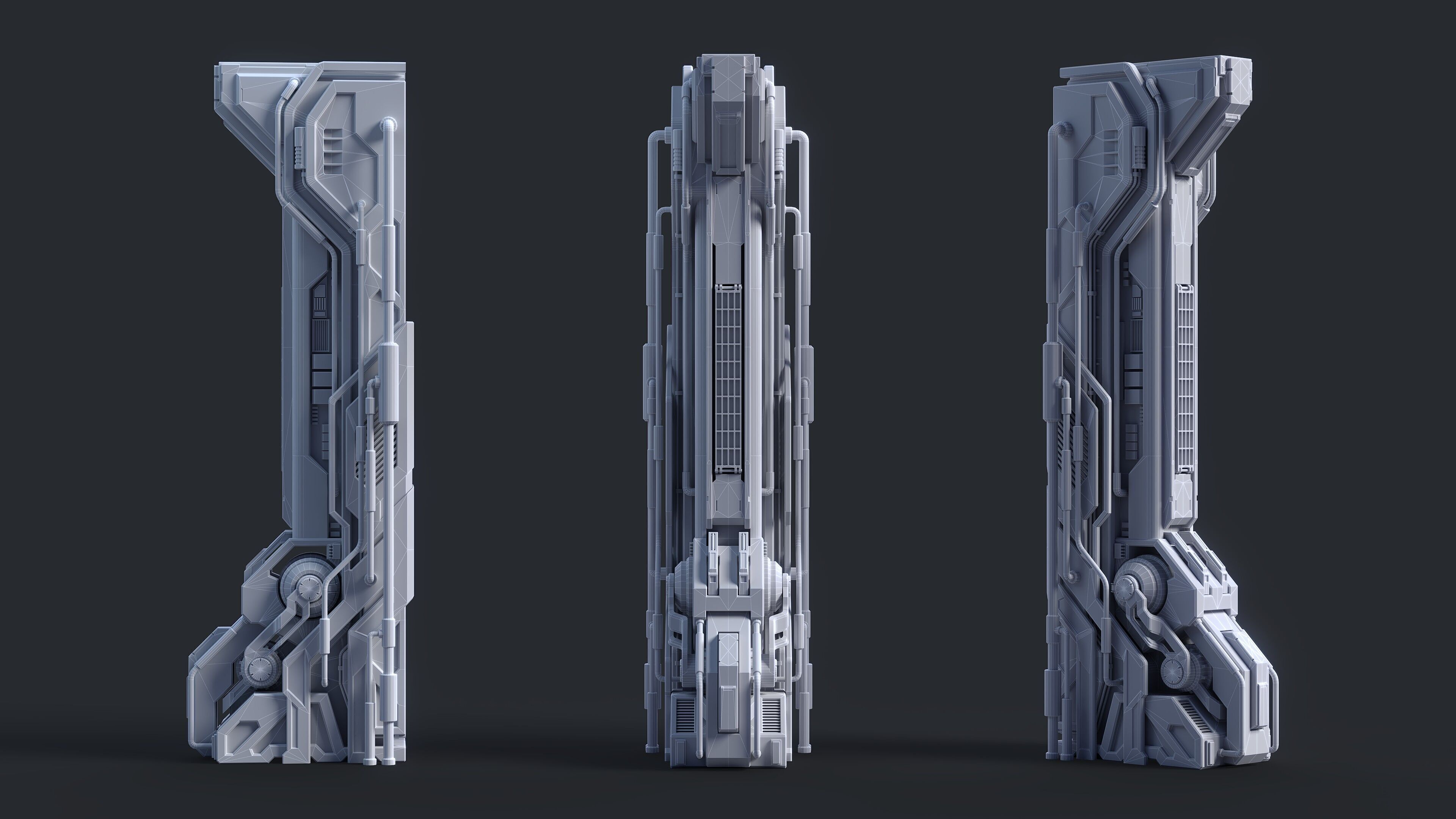 Sci-Fi Parts Kit Pack Vol 02 D-PBR Low-poly 3D model_2