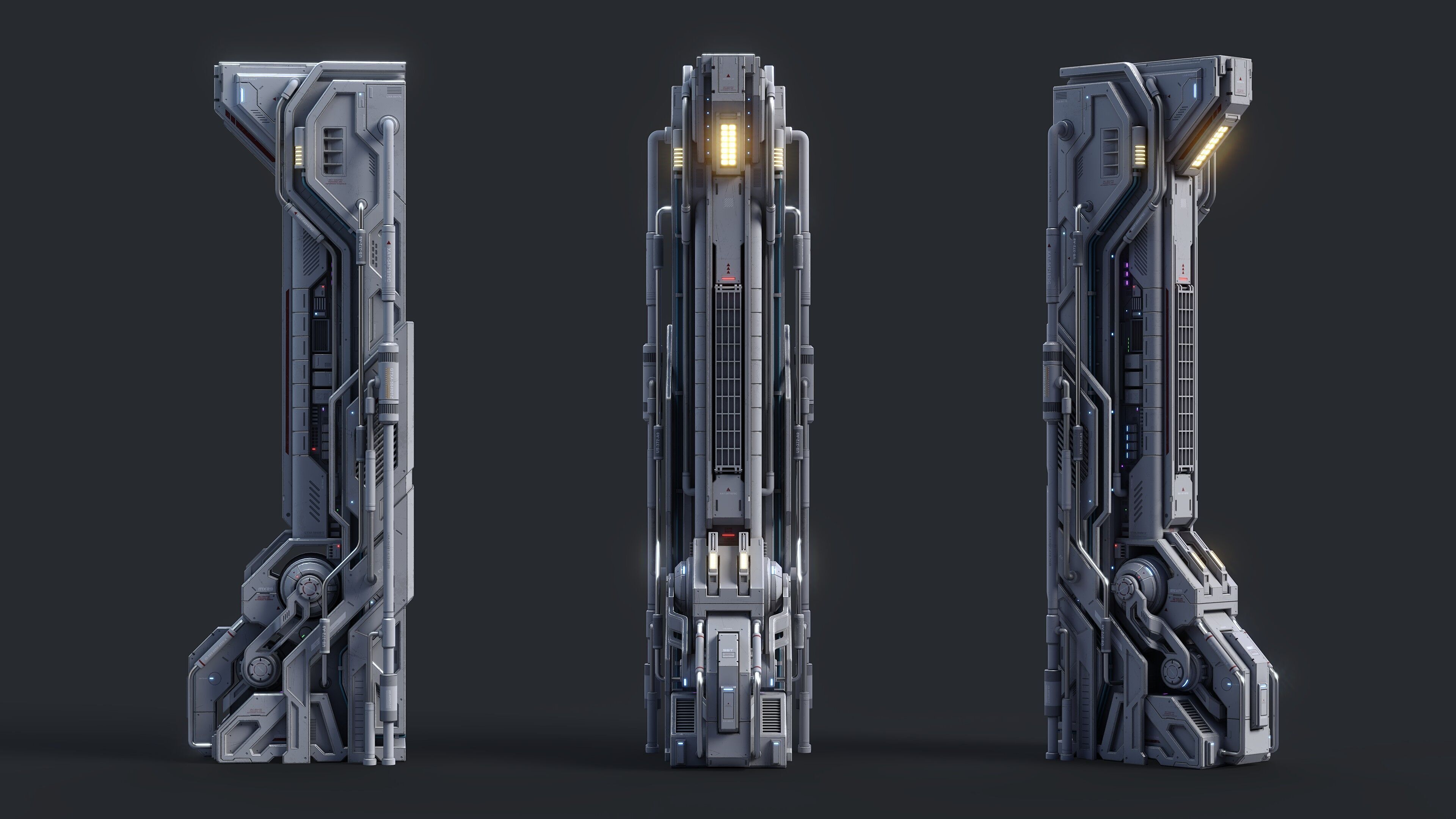 Sci-Fi Parts Kit Pack Vol 02 D-PBR Low-poly 3D model_1