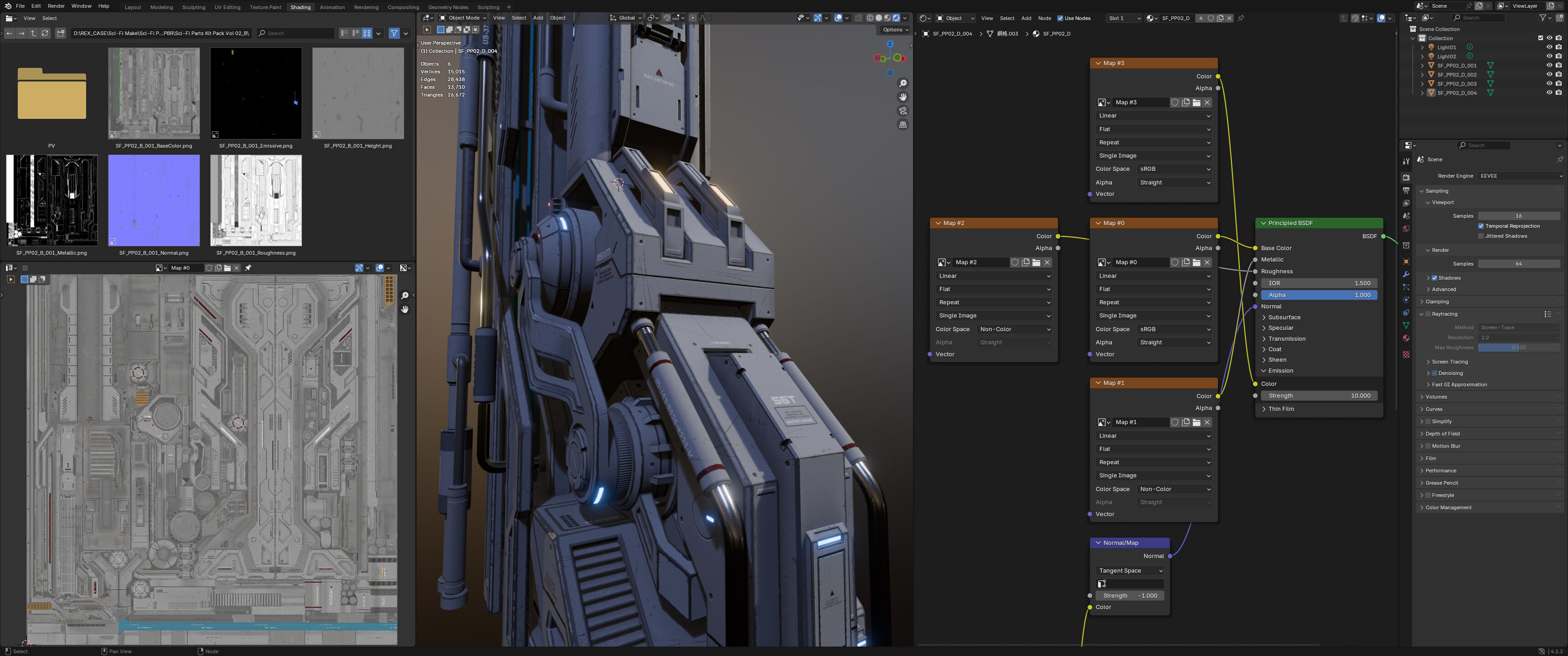 Sci-Fi Parts Kit Pack Vol 02 D-PBR Low-poly 3D model_6