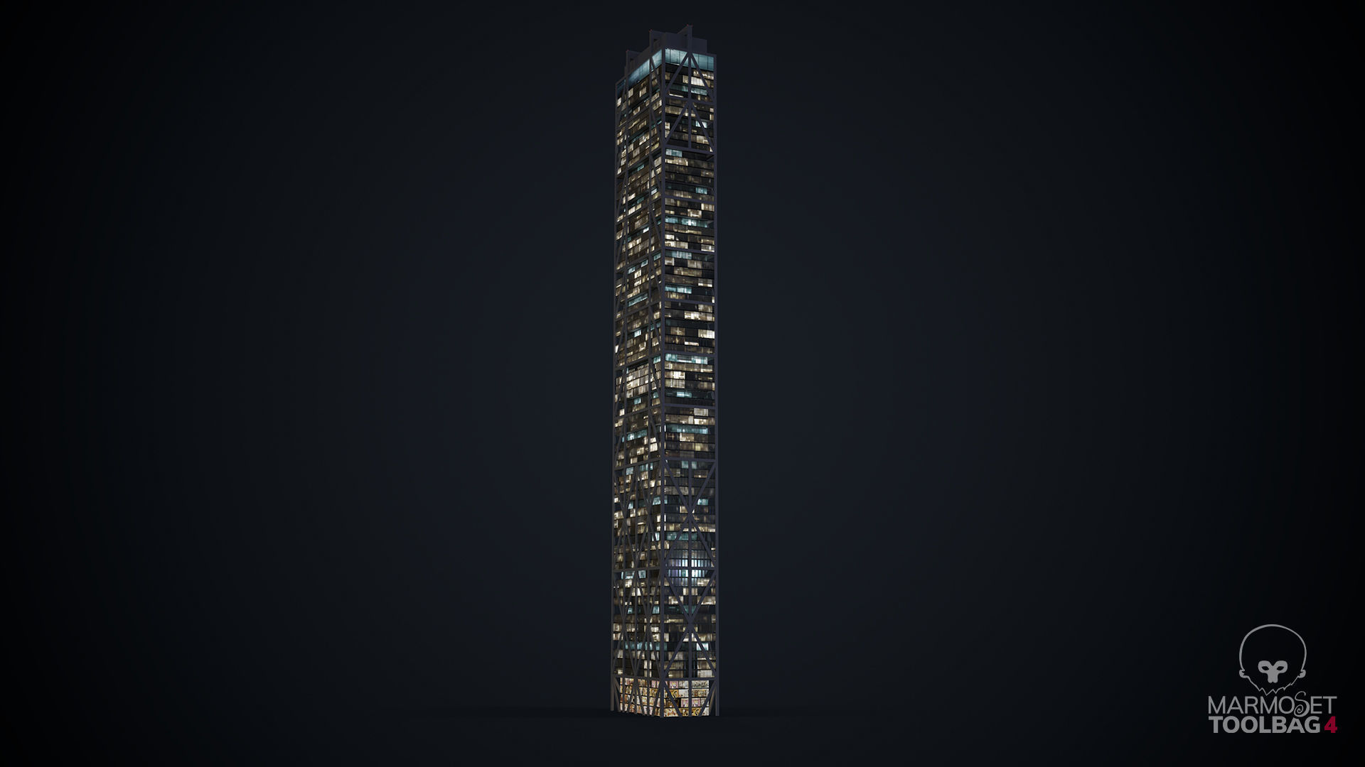 Apartment Building Day and Night Low-poly 3D model_6