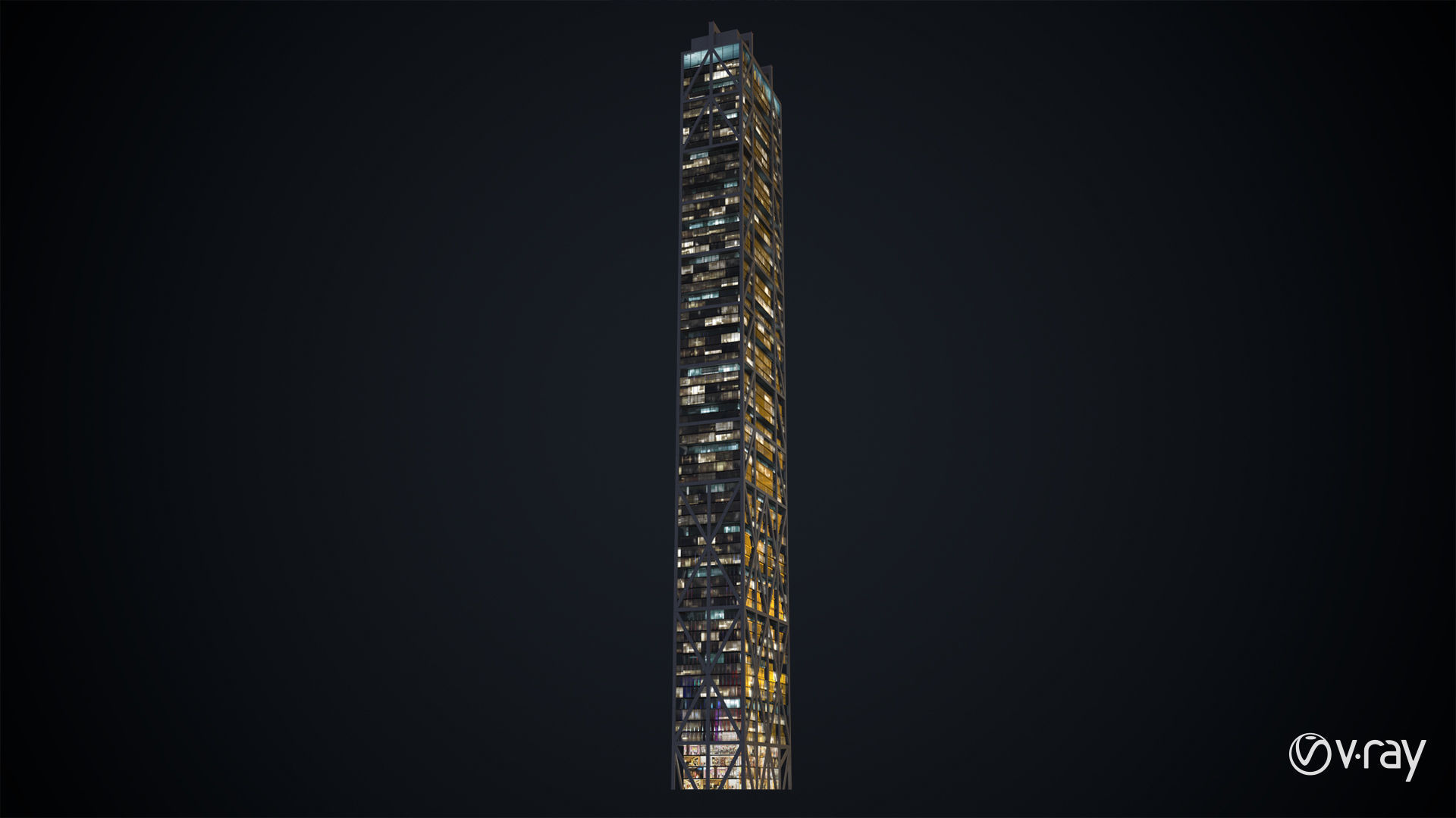 Apartment Building Day and Night Low-poly 3D model_18