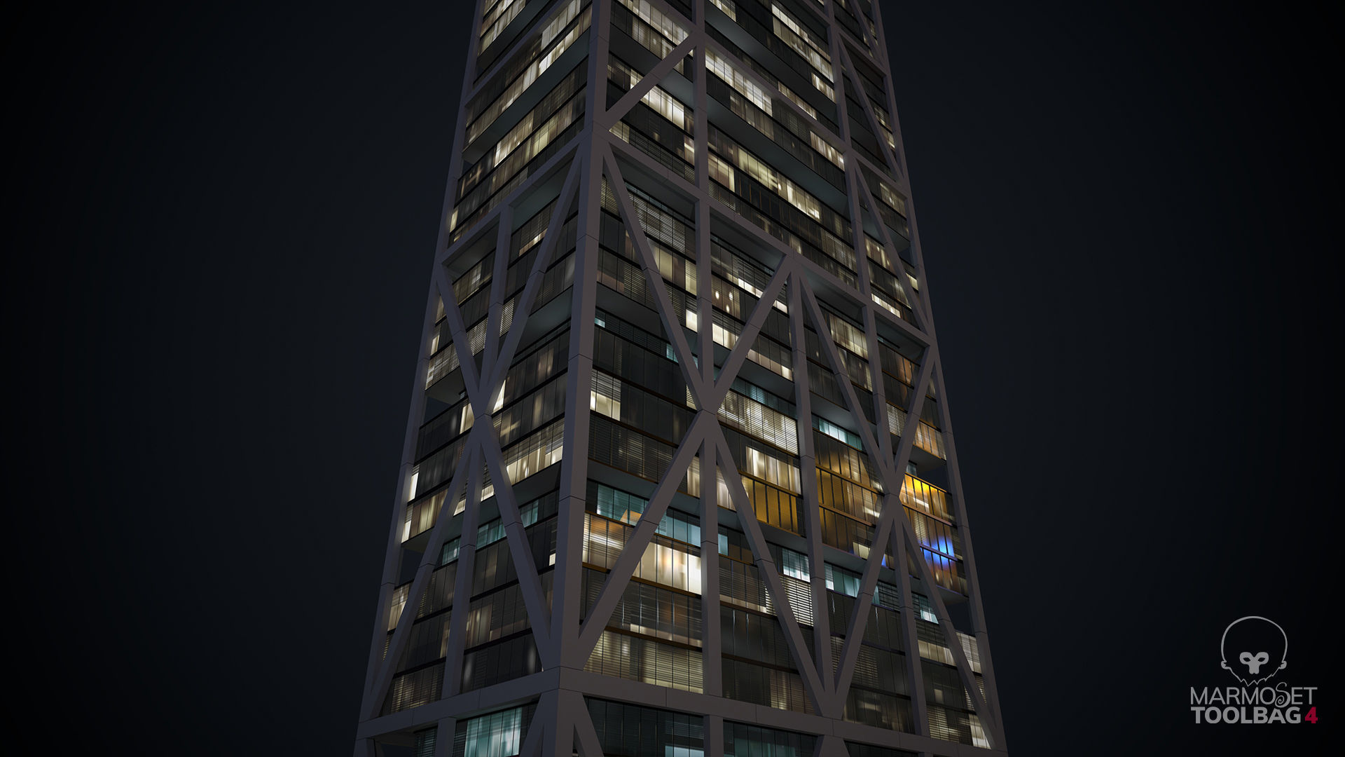 Apartment Building Day and Night Low-poly 3D model_10