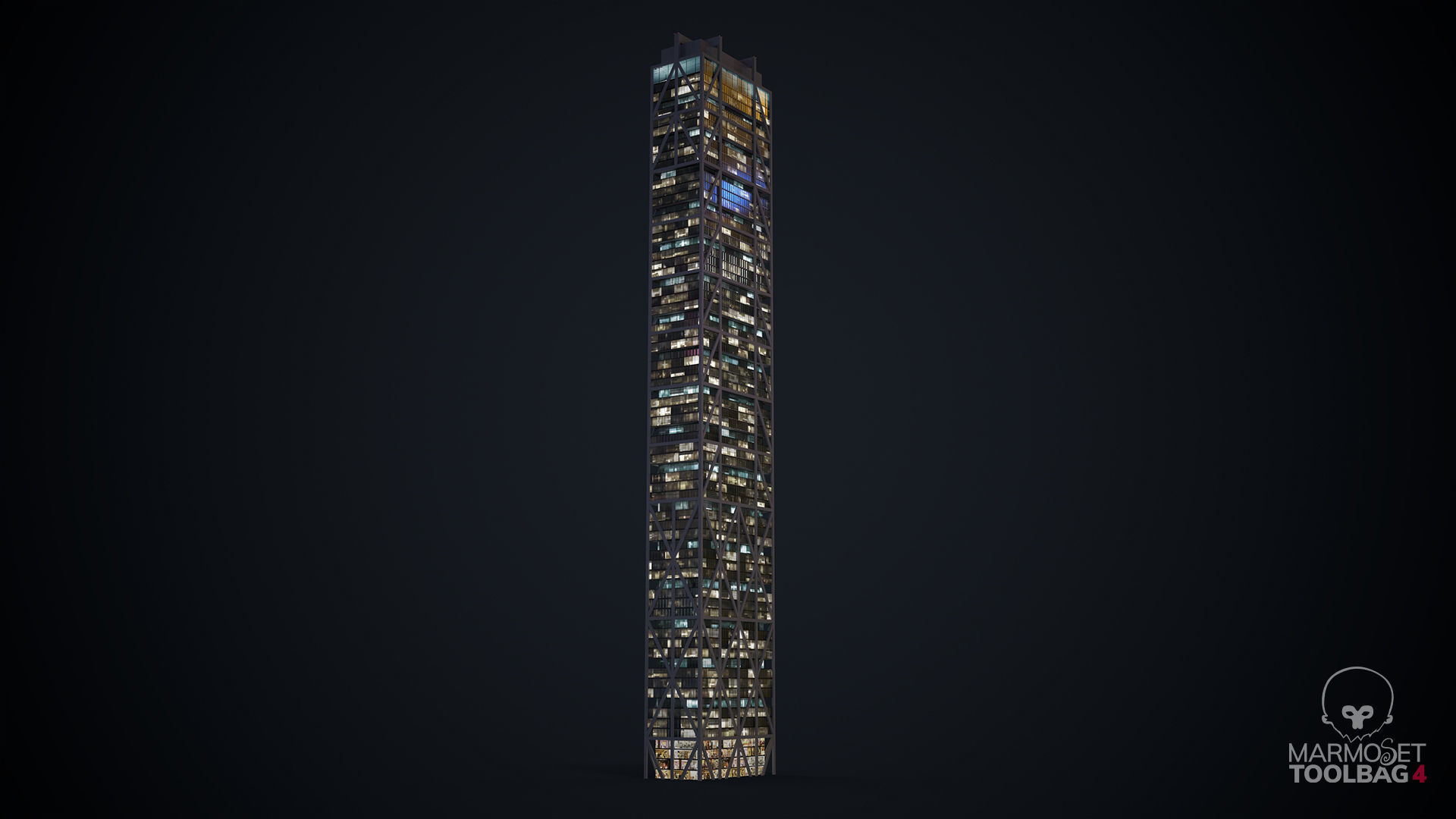Apartment Building Day and Night Low-poly 3D model_4