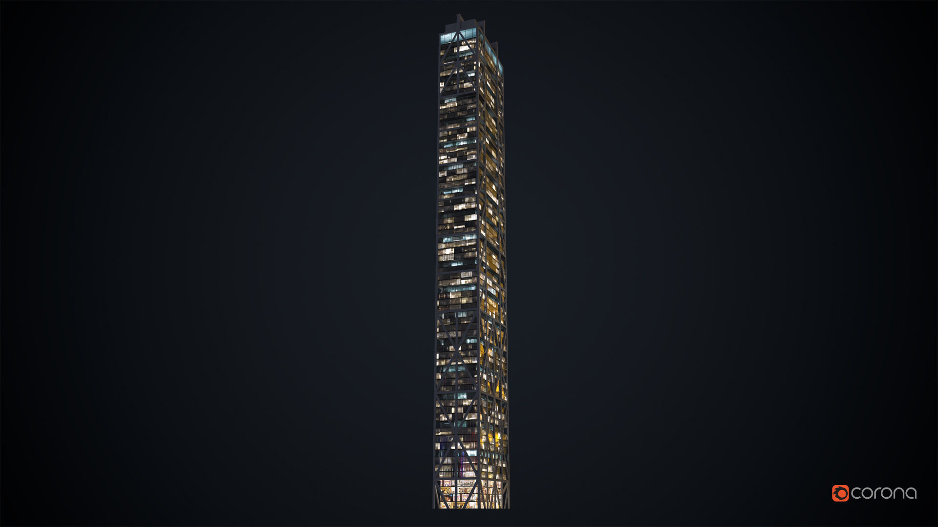 Apartment Building Day and Night Low-poly 3D model_16