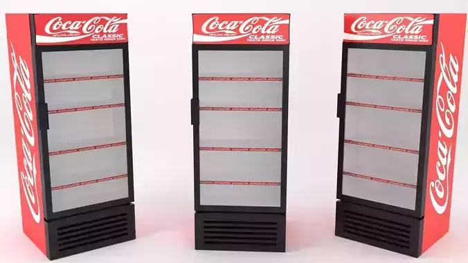 single door coca-cola fridge Low-poly 3D model single door coca-cola fridge Low-poly 3D model
