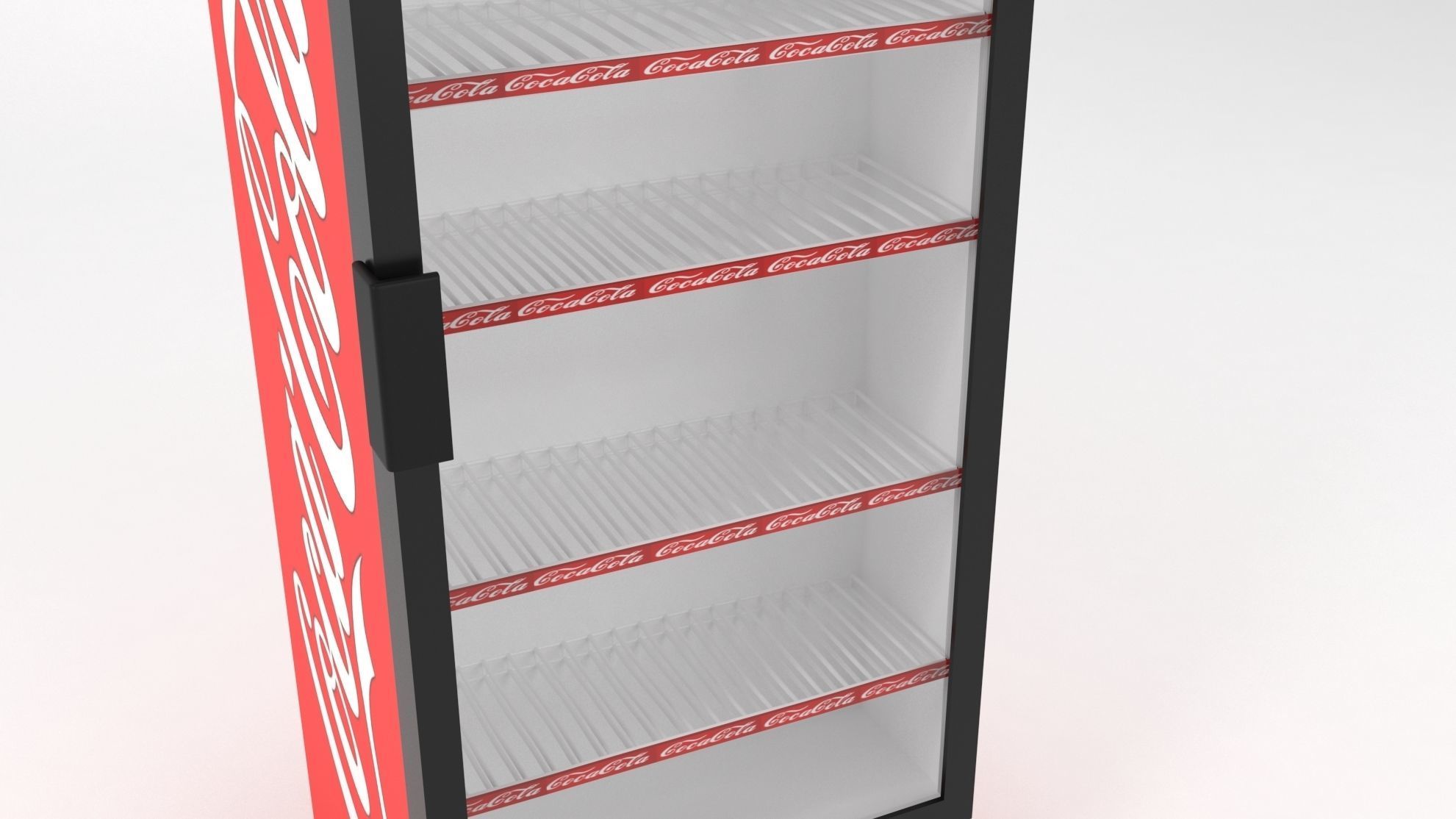 single door coca-cola fridge Low-poly 3D model_5