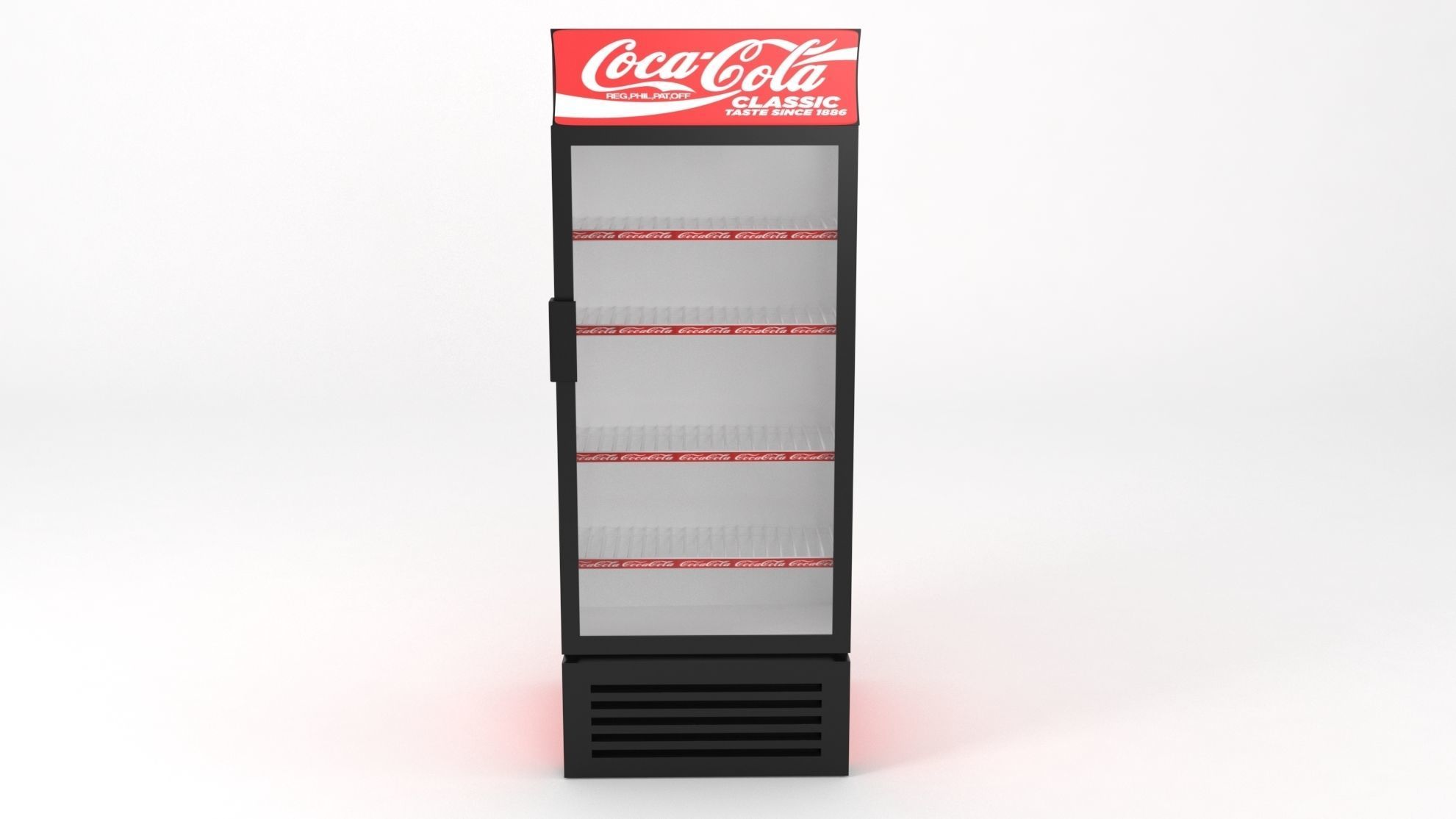 single door coca-cola fridge Low-poly 3D model_2