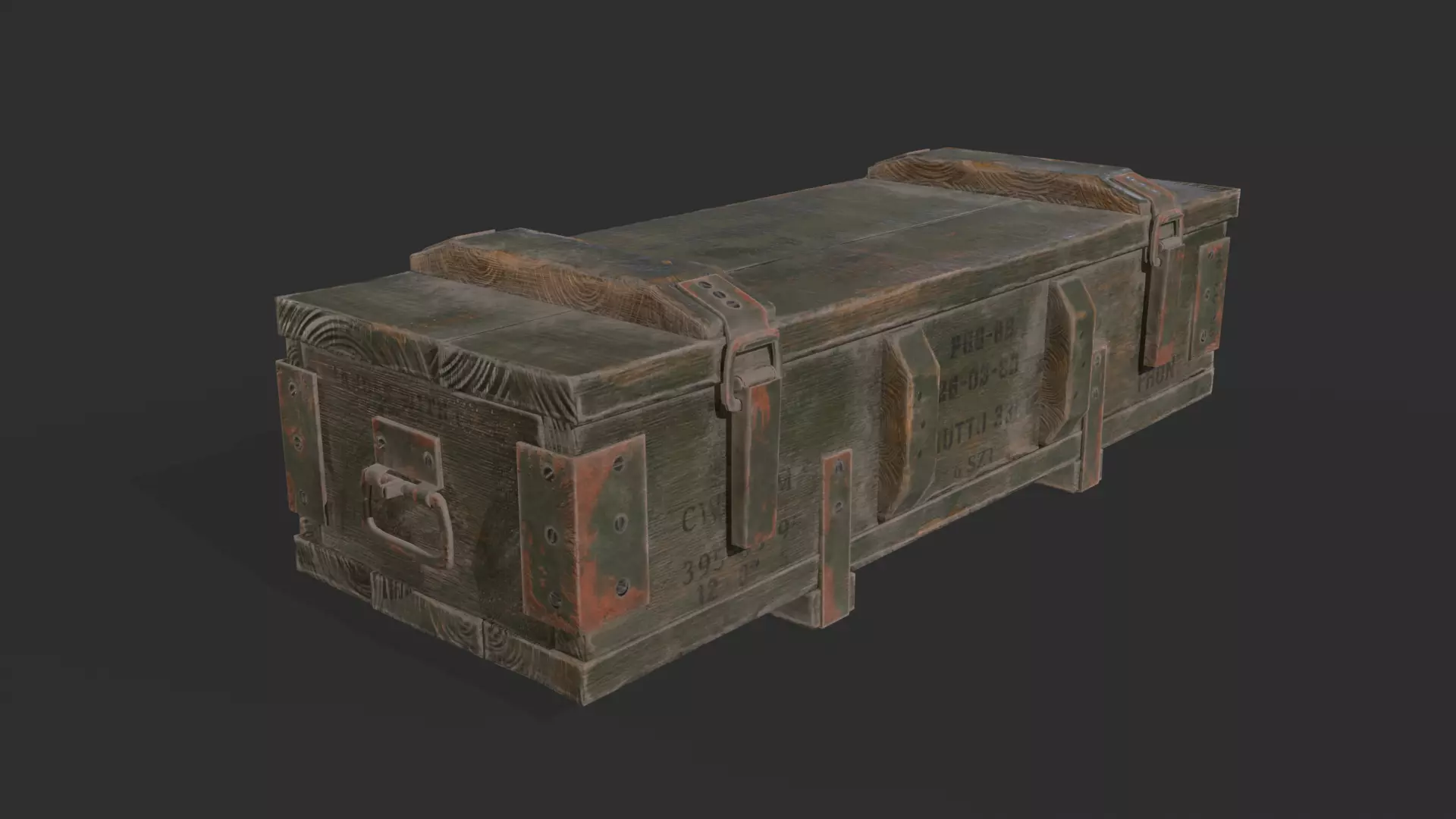 Military Wooden Box Low-poly 3D model