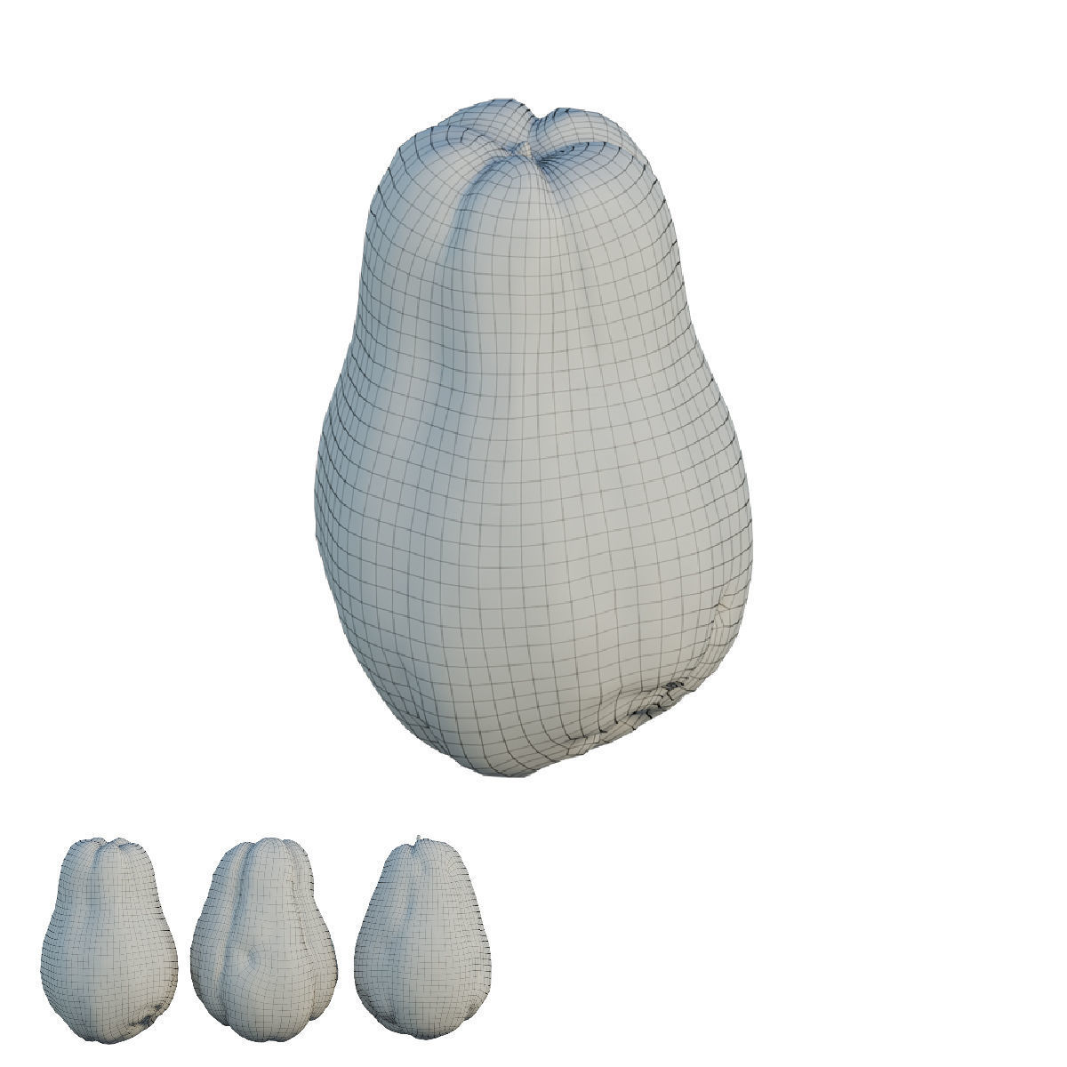 Chayote cucumber 3D model_1